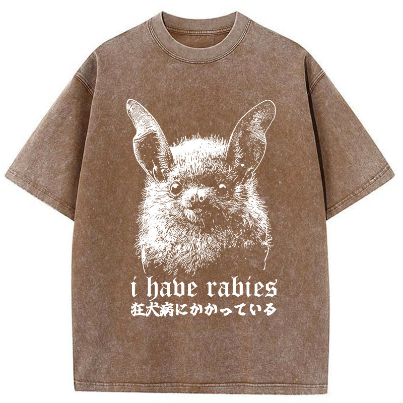 Bats Carry Rabies Washed T-Shirt