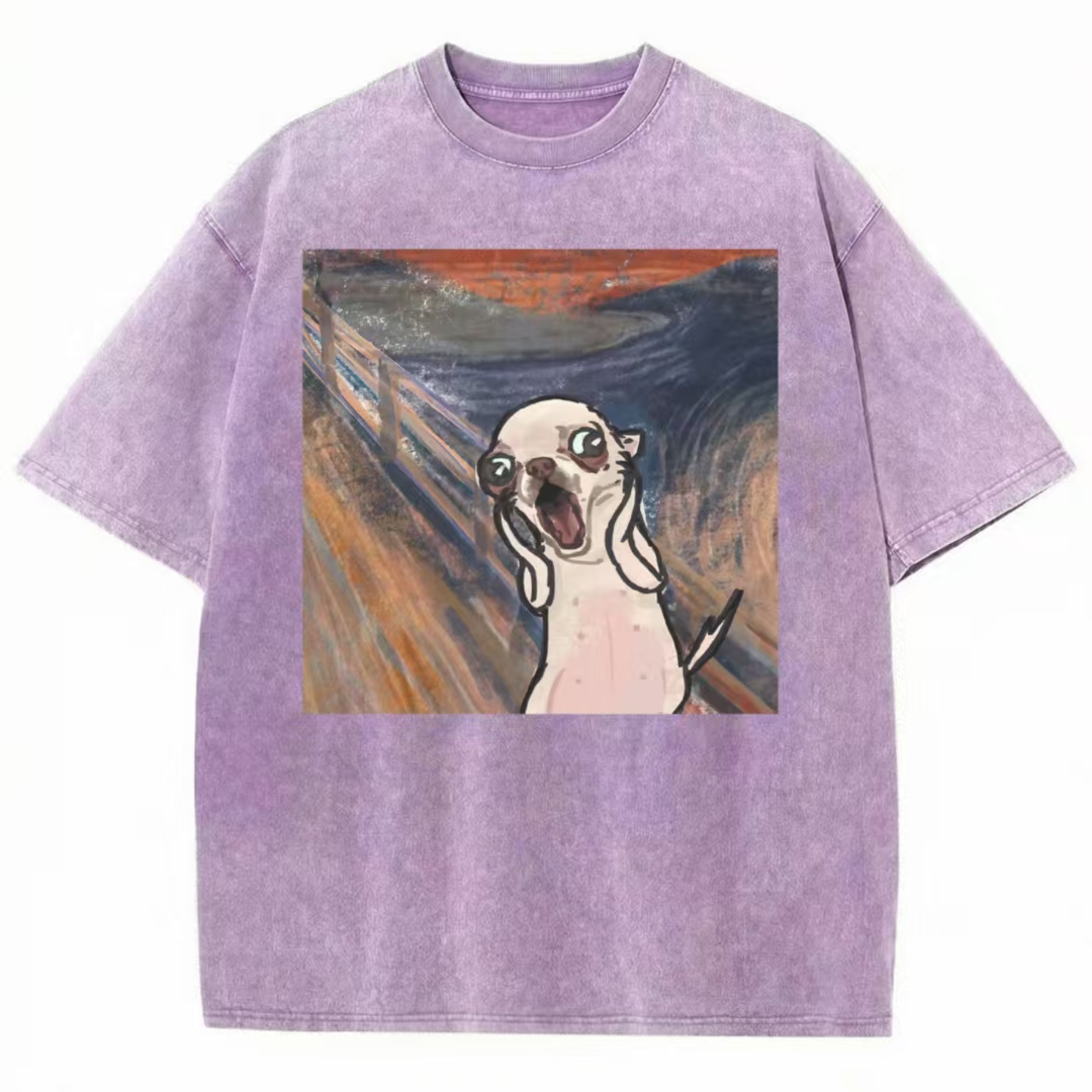 "The Chihuahua Scream" Art Parody Washed T-Shirt