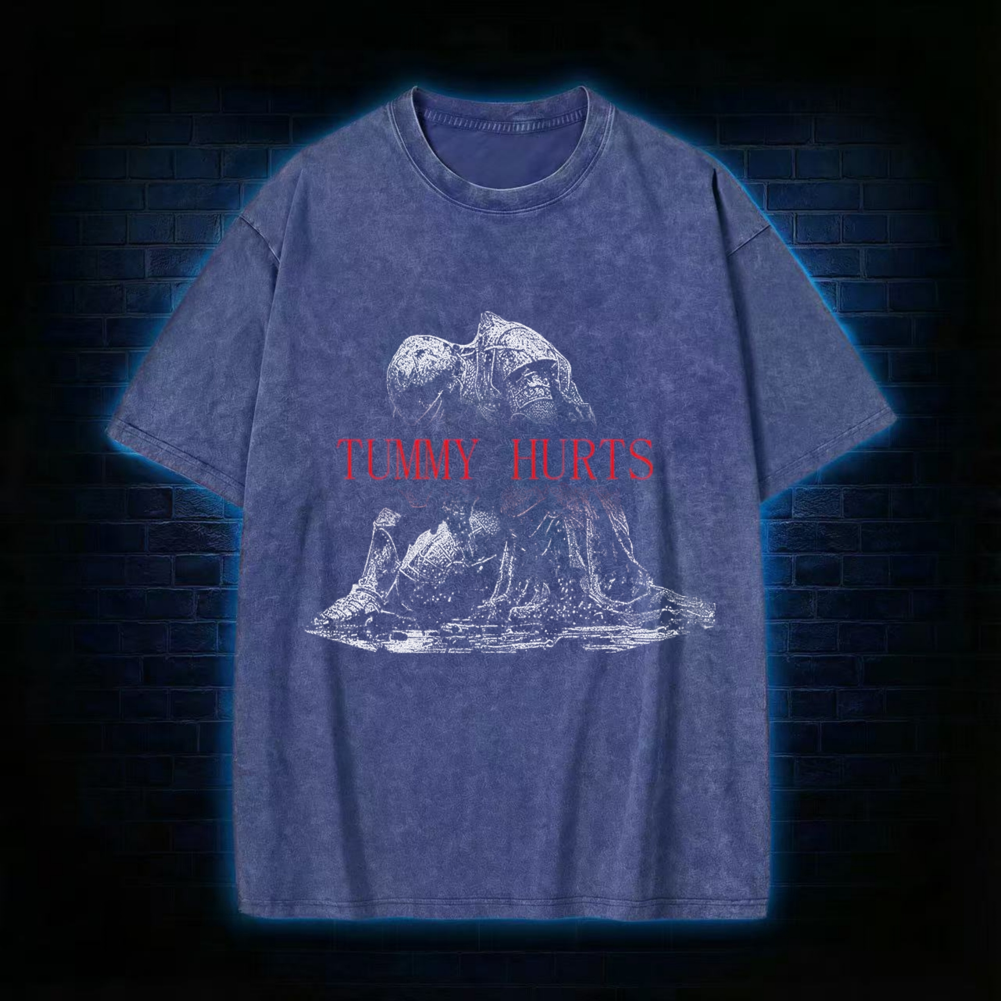 Retro Tummy Hurts Washed T-shirt