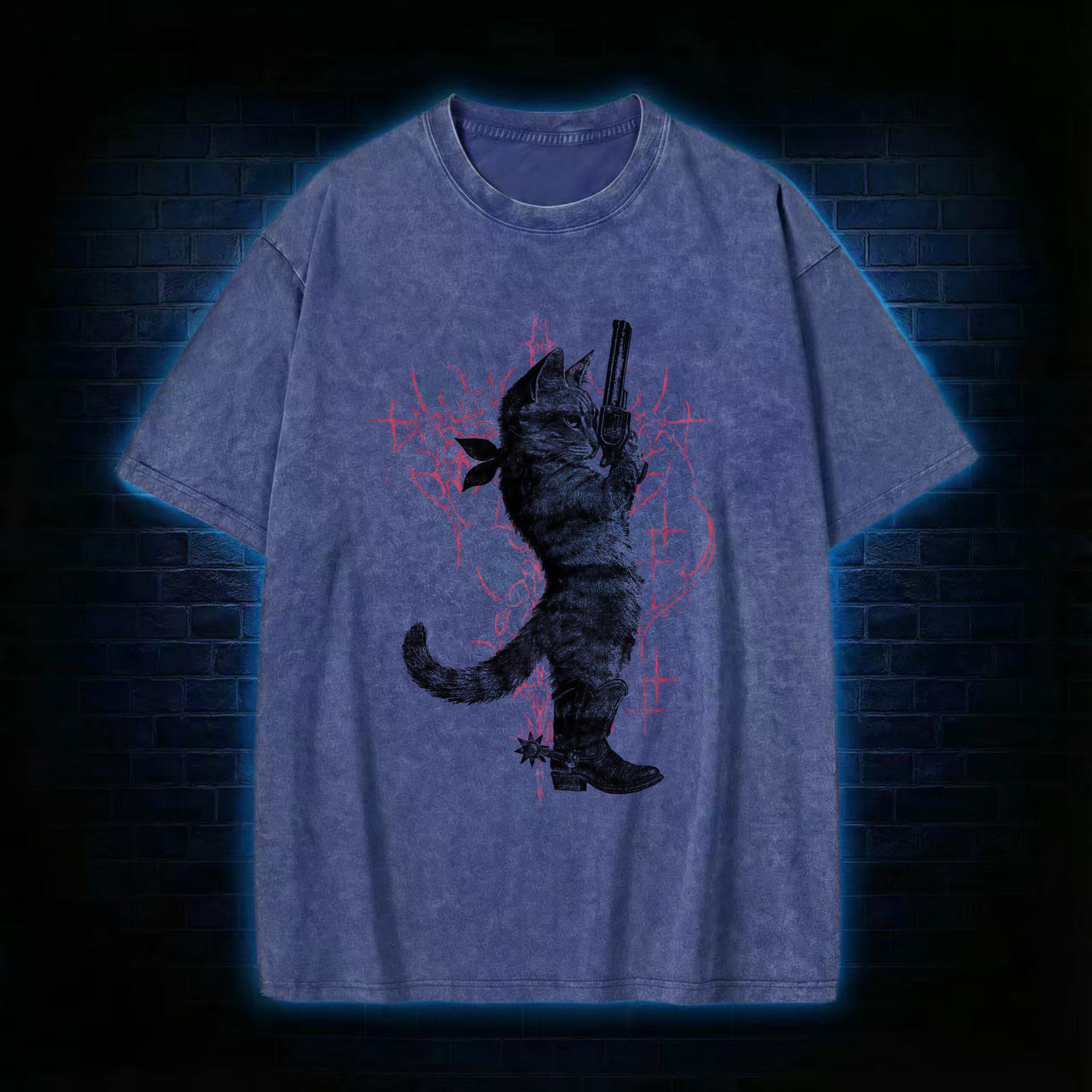 Cowboy Cat Washed T-shirt