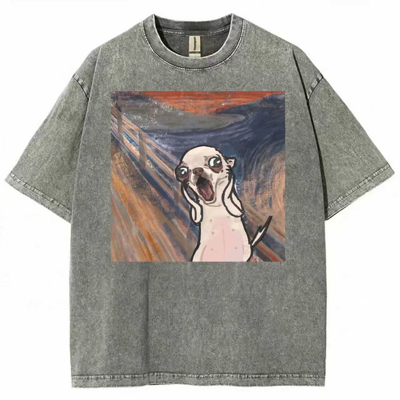"The Chihuahua Scream" Art Parody Washed T-Shirt