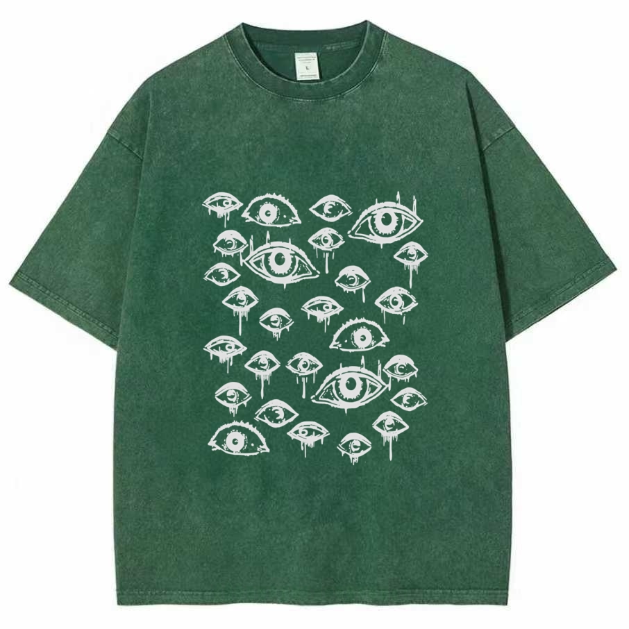 Grunge Eyeball Weird Washed T-shirt