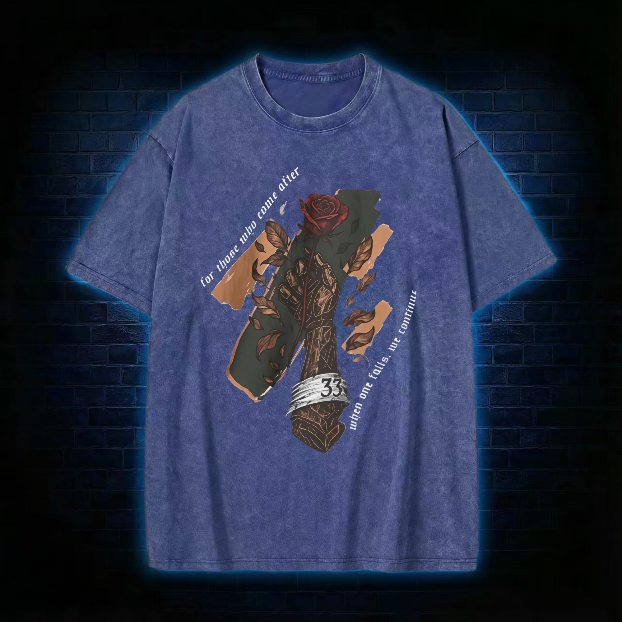 When One Falls. We Continue Washed T-shirt