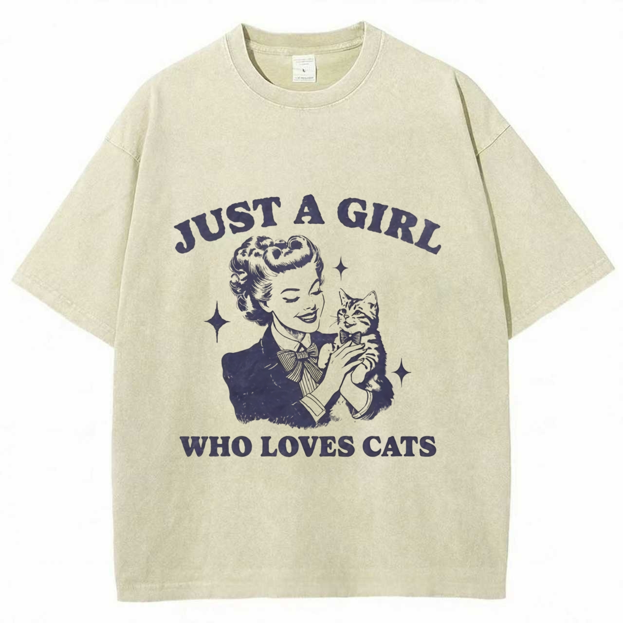 Just a Girl Who Loves Cats Washed T-shirt