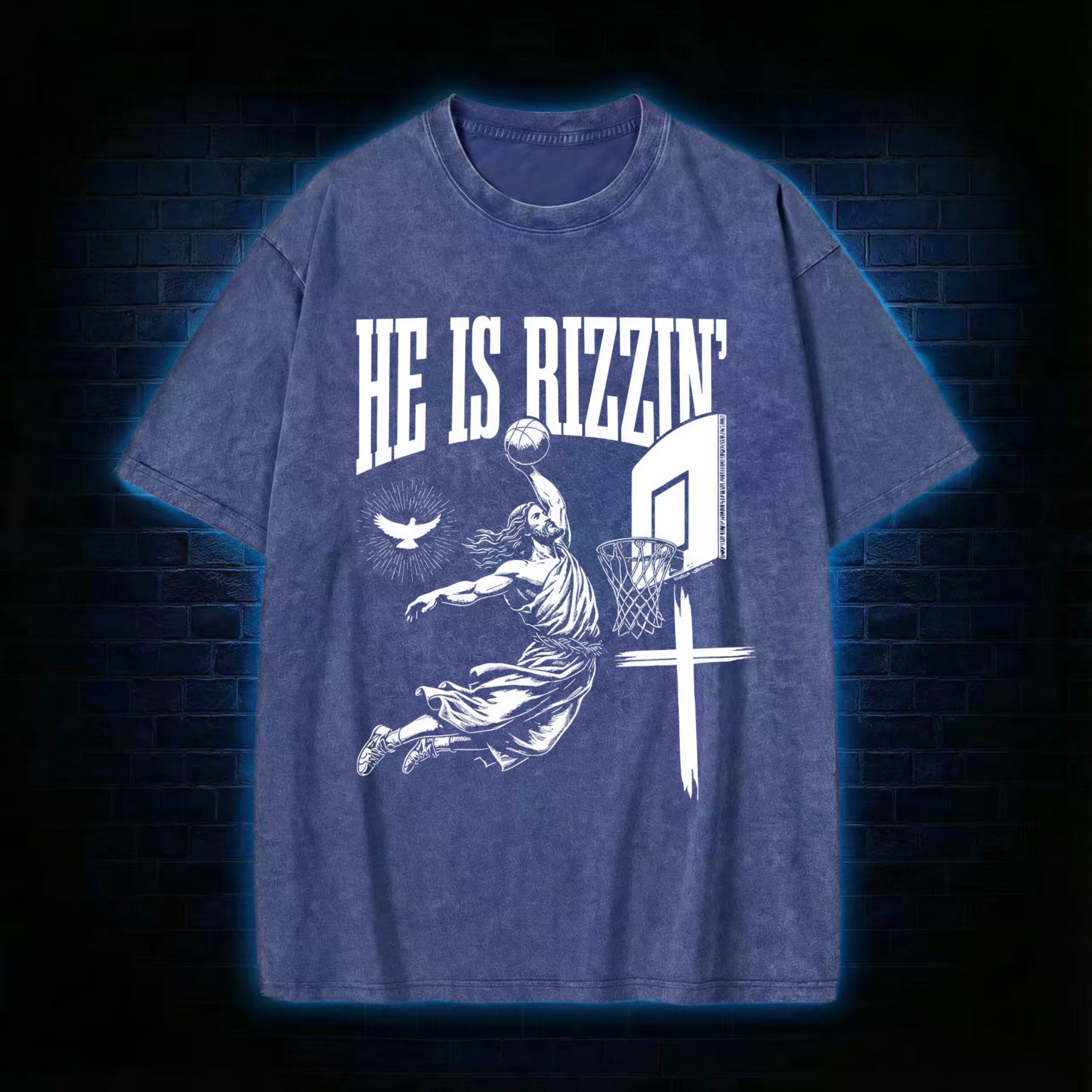 He Is Rizzin' Washed T-shirt