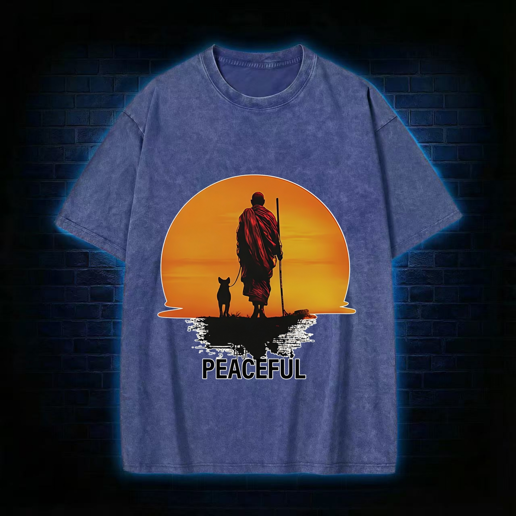 Monk Dog And Sun Washed T-Shirt