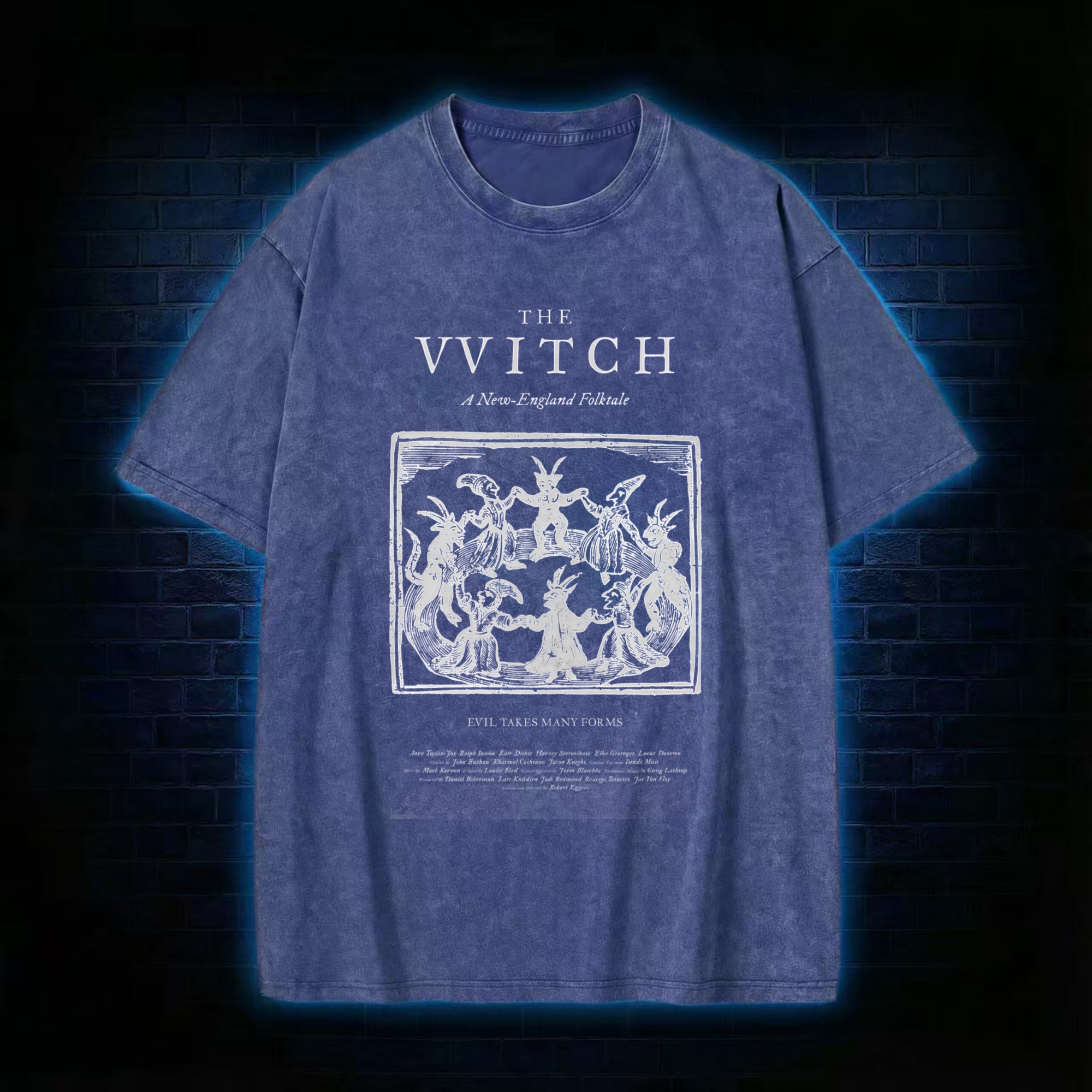 The Witch Retro Horror Folk Washed T-shirt