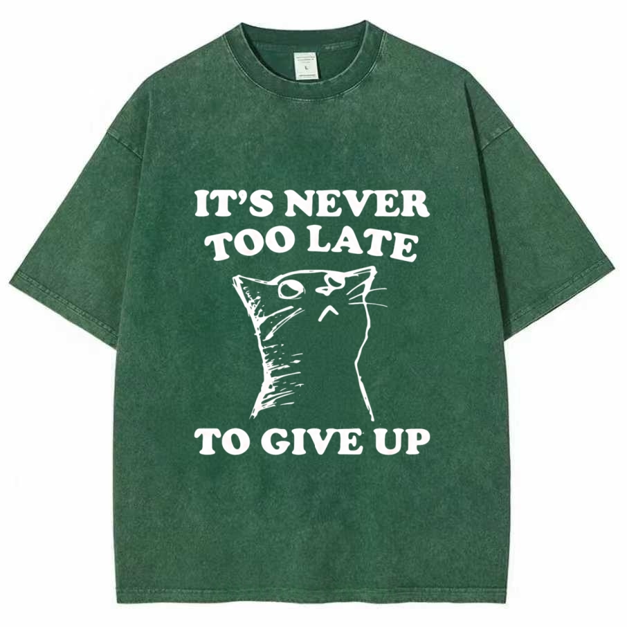 It's Never Too Late To Give Up Washed T-shirt