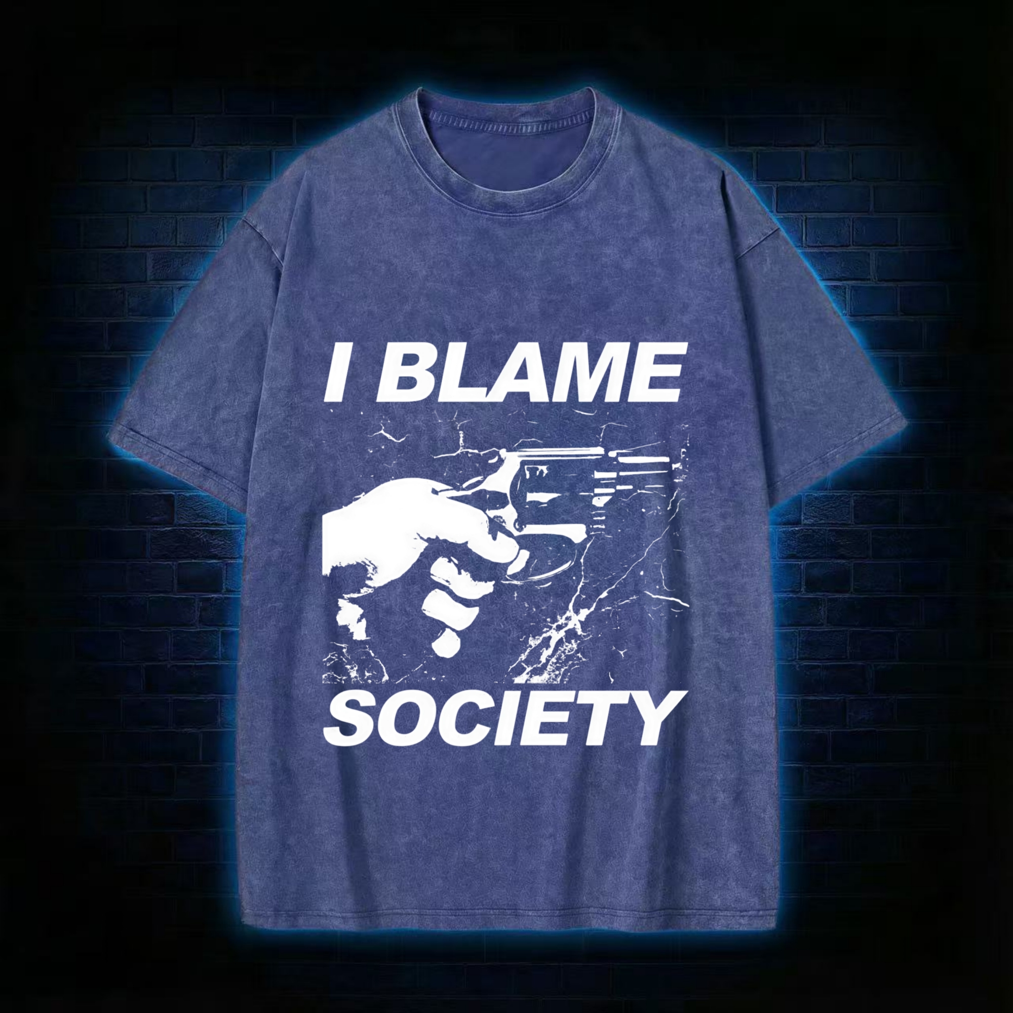I Blame Society Washed T-shirt