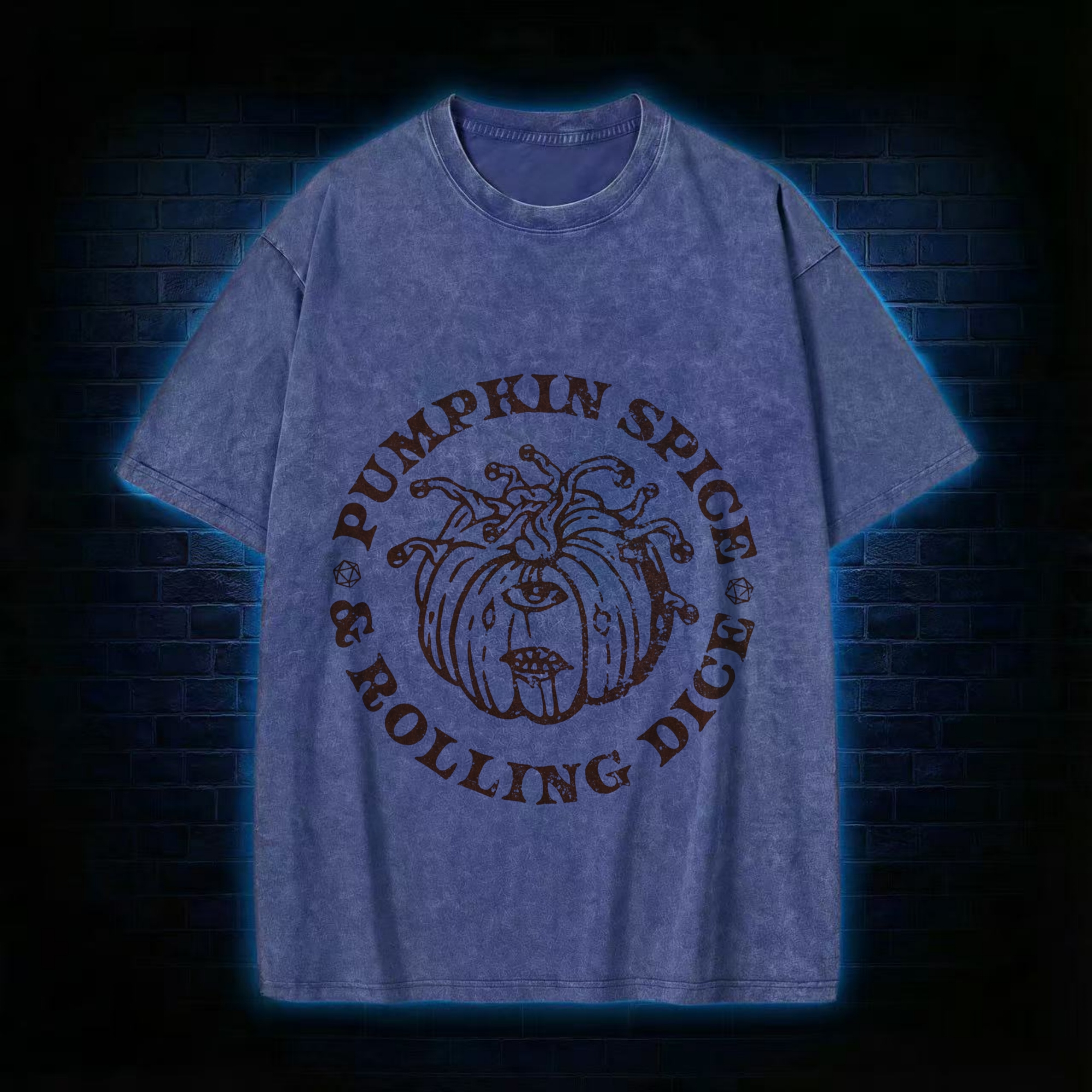Pumpkin Spice and Rolling Dice Washed T-shirt