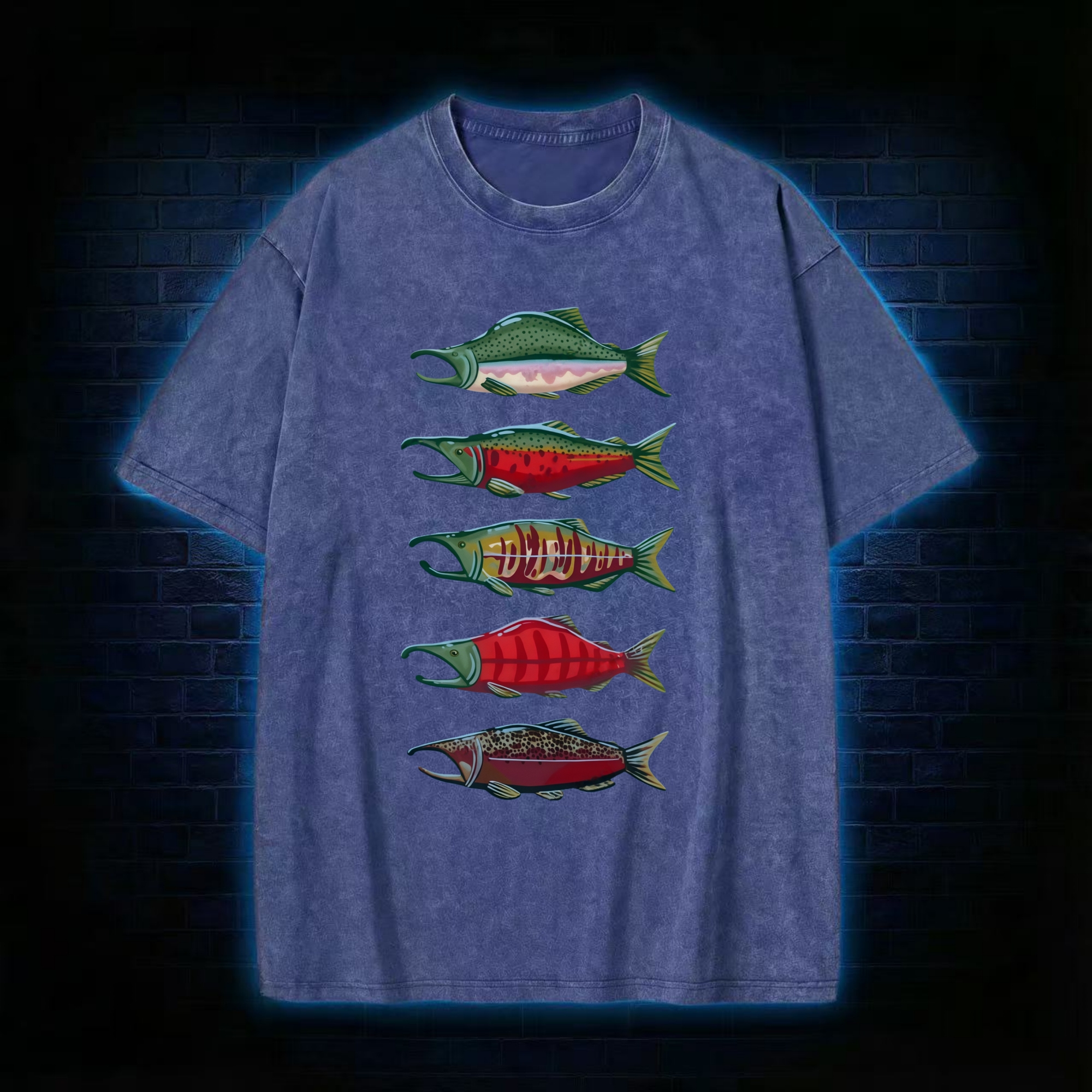 Pacific Salmon Five Washed T-shirt