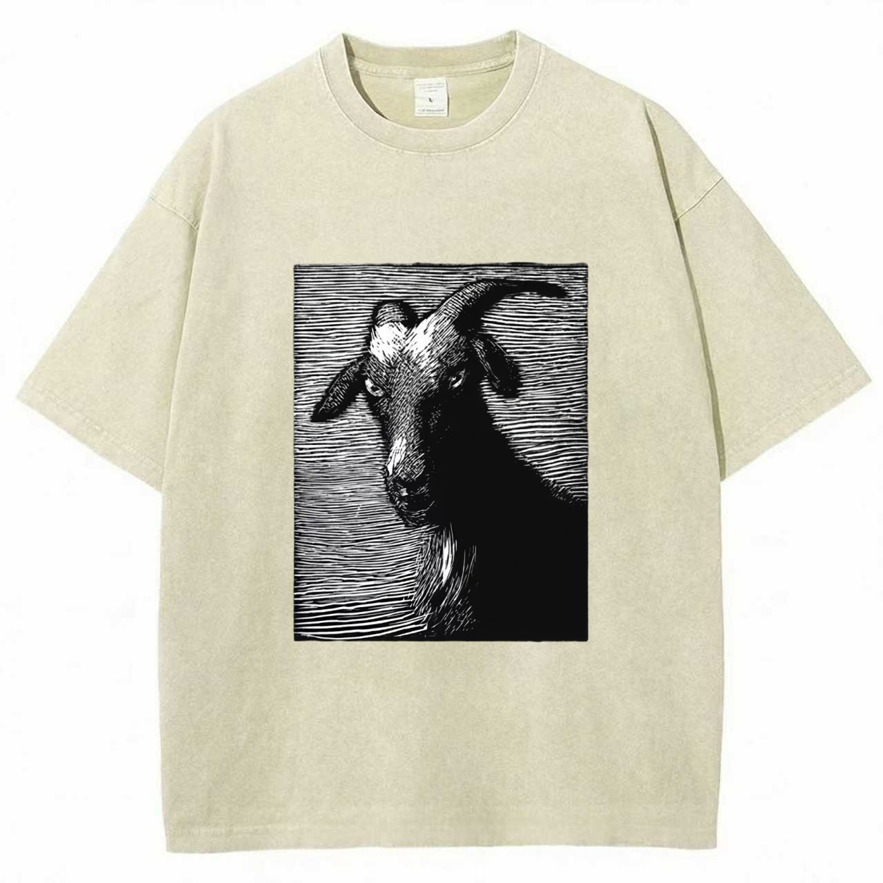 Satanic goat Washed T-shirt