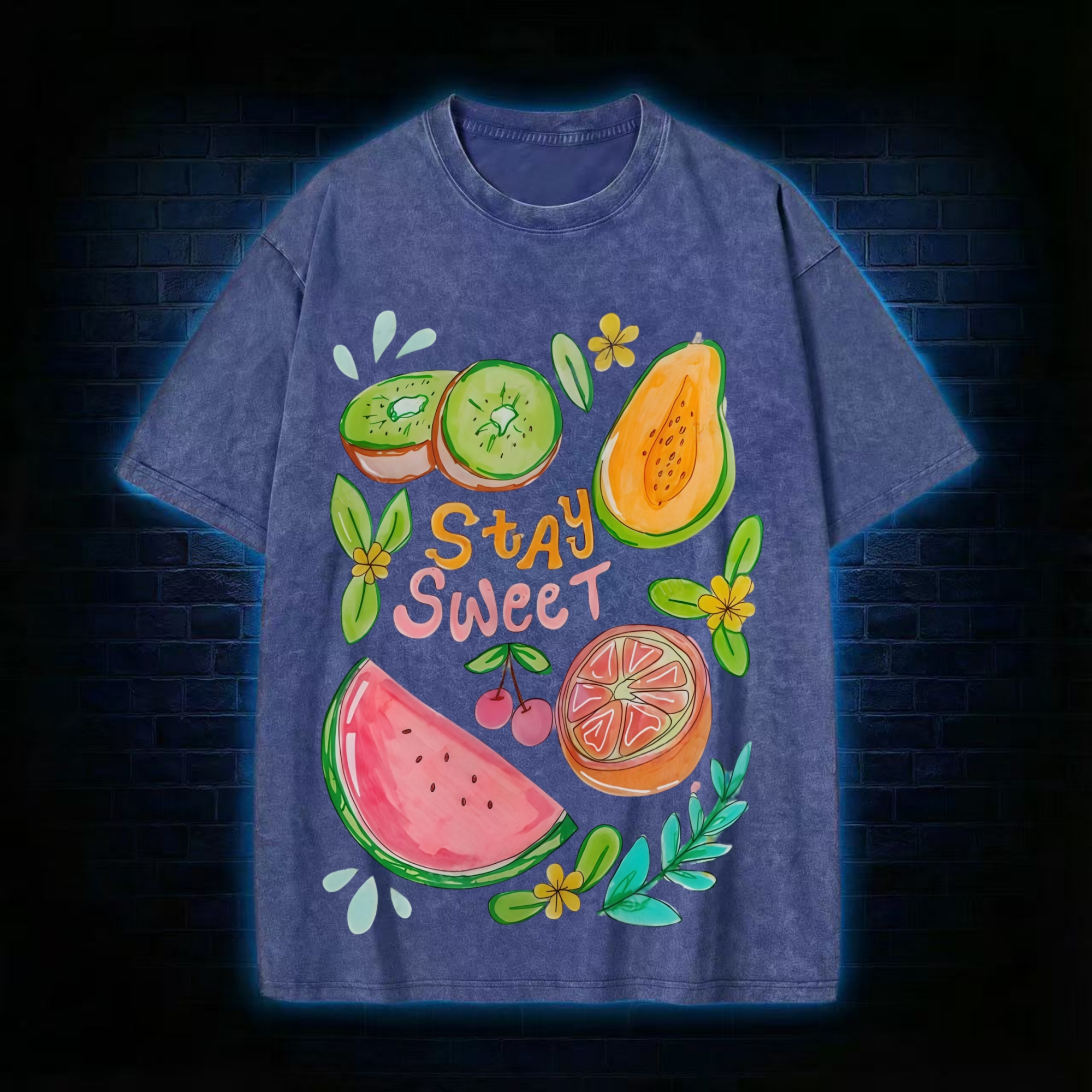 Stay Sweet Fruits Unisex Vintage T-shirt