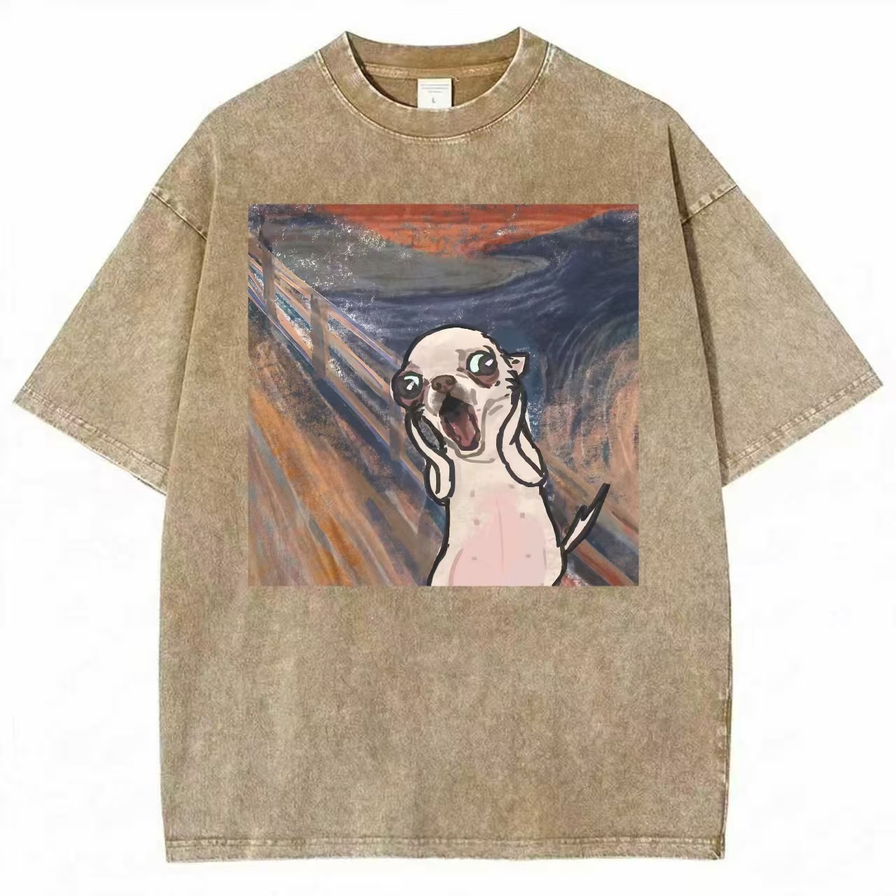 "The Chihuahua Scream" Art Parody Washed T-Shirt