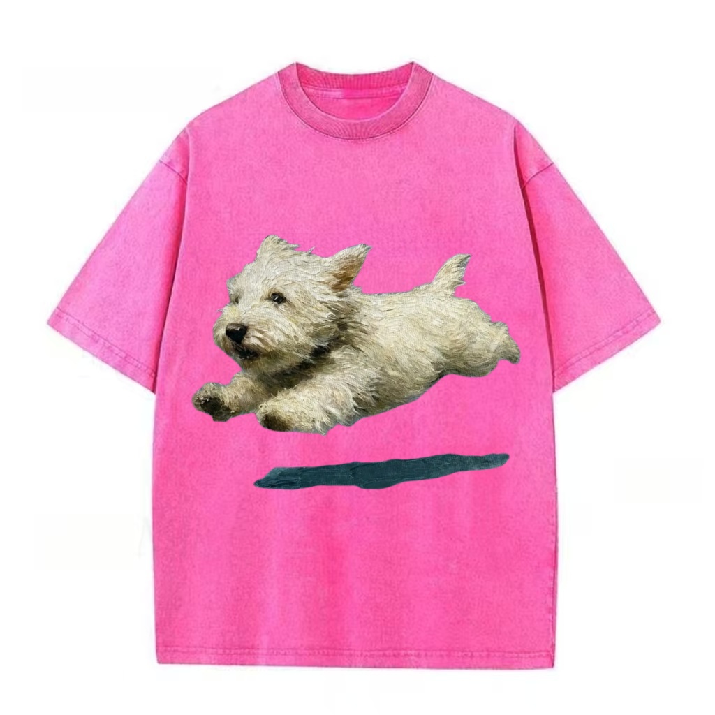 West Highland White Terrier Leap Washed T-Shirt