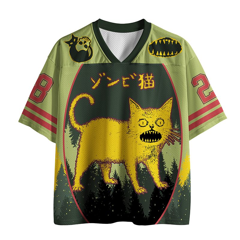  Horrible Japanese Yellow Cat Mesh Jersey