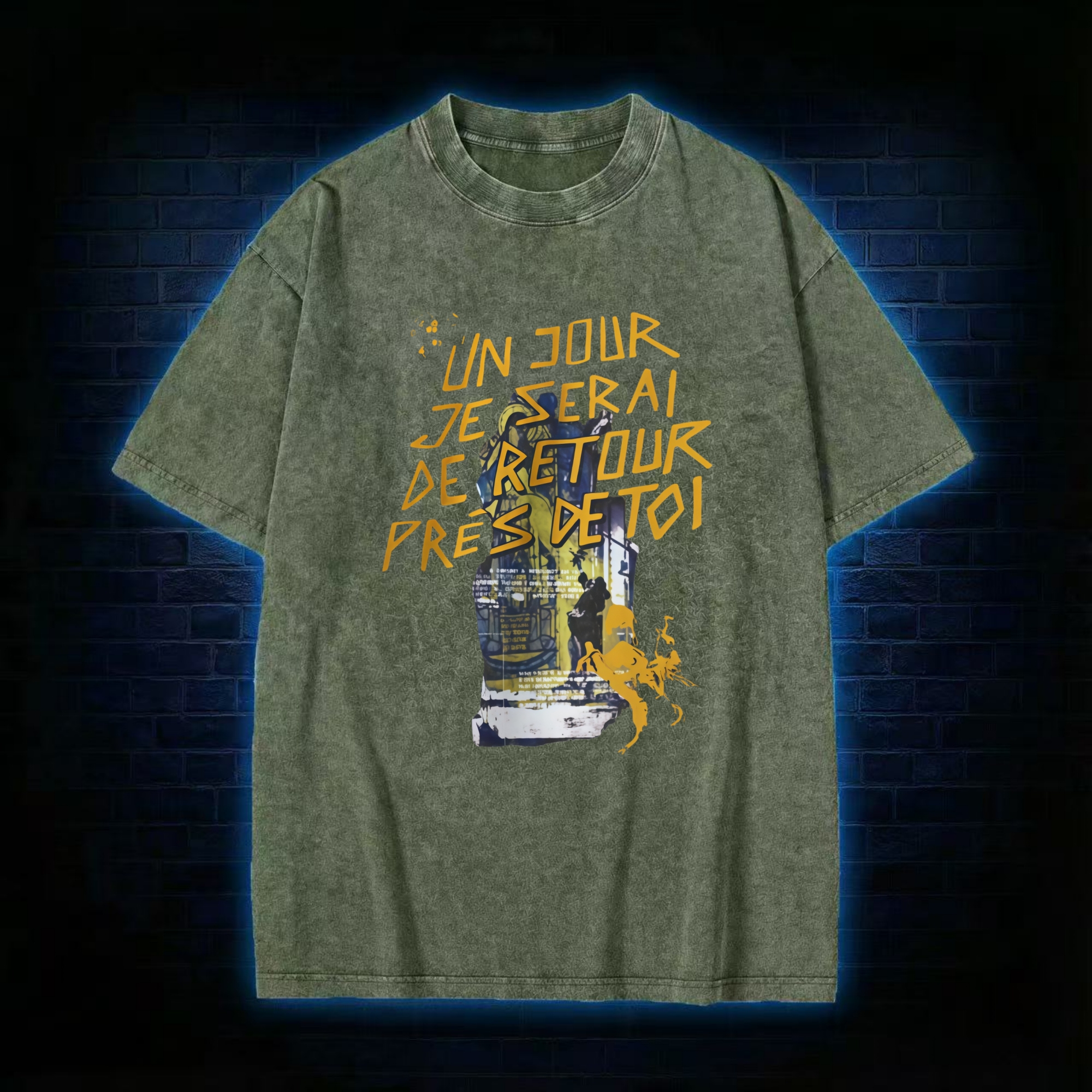 Un Jour Je Serai De Retour Près De Toi Washed T-shirt