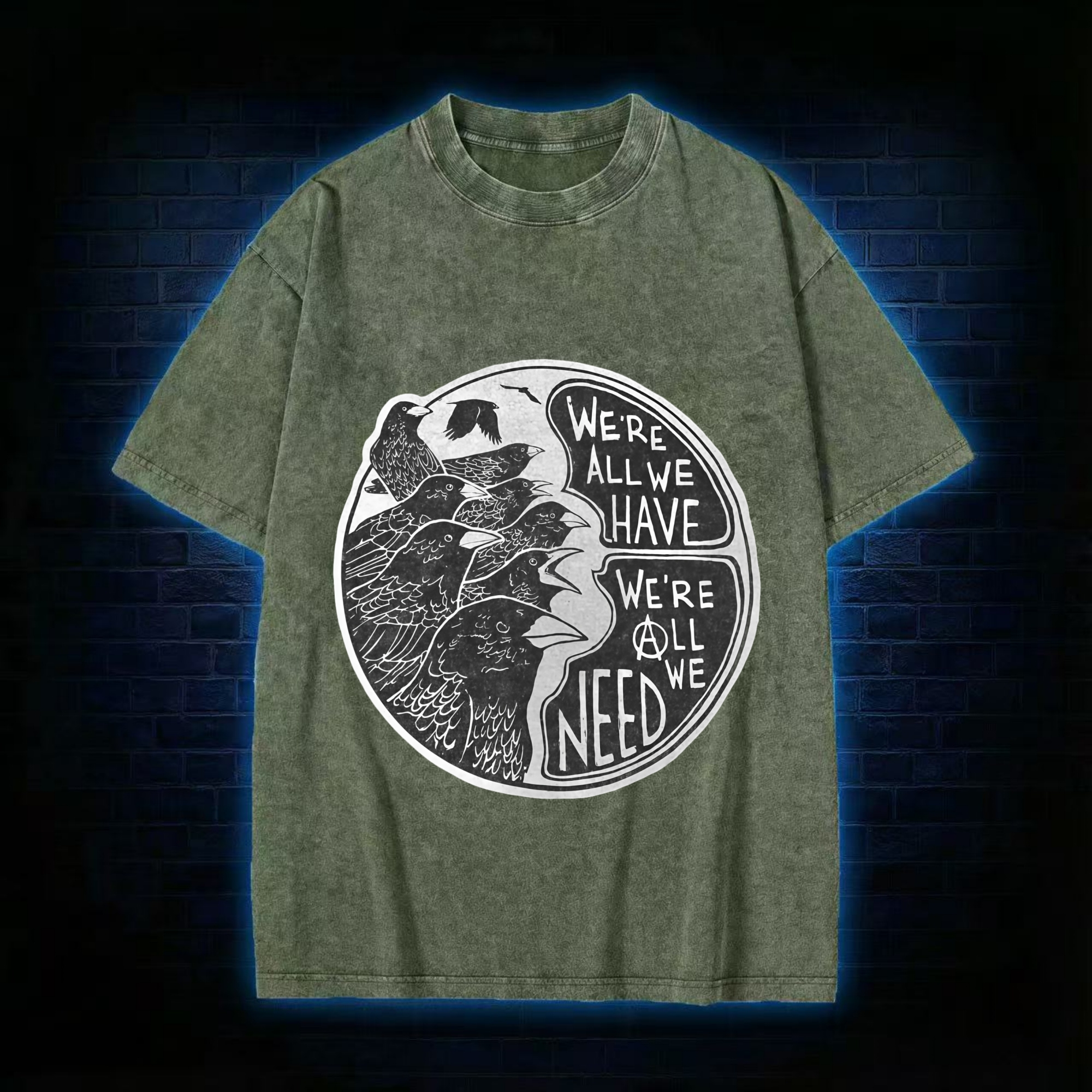 Anarchy Crows Washed T-shirt