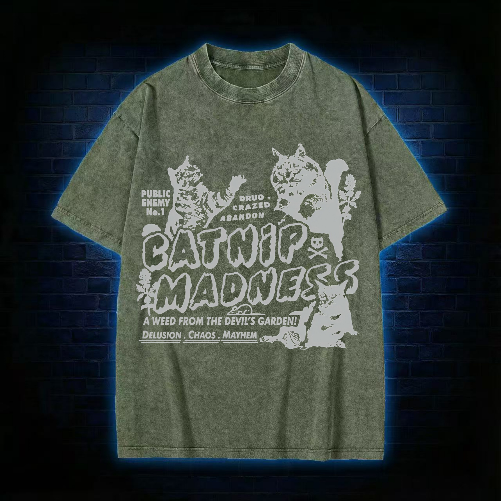 Catnip Madness Washed T-shirt