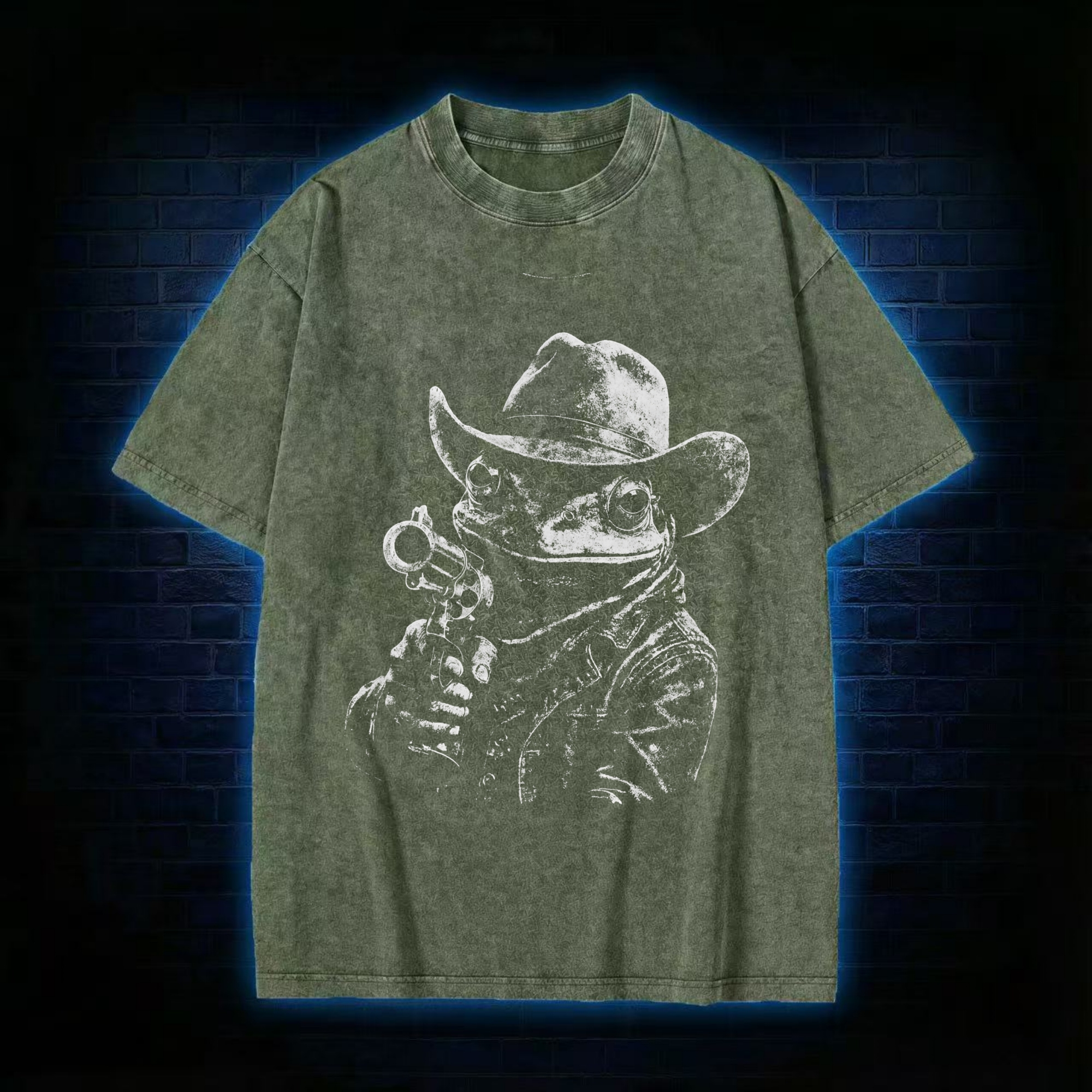 Cowboy Frog Washed T-shirt