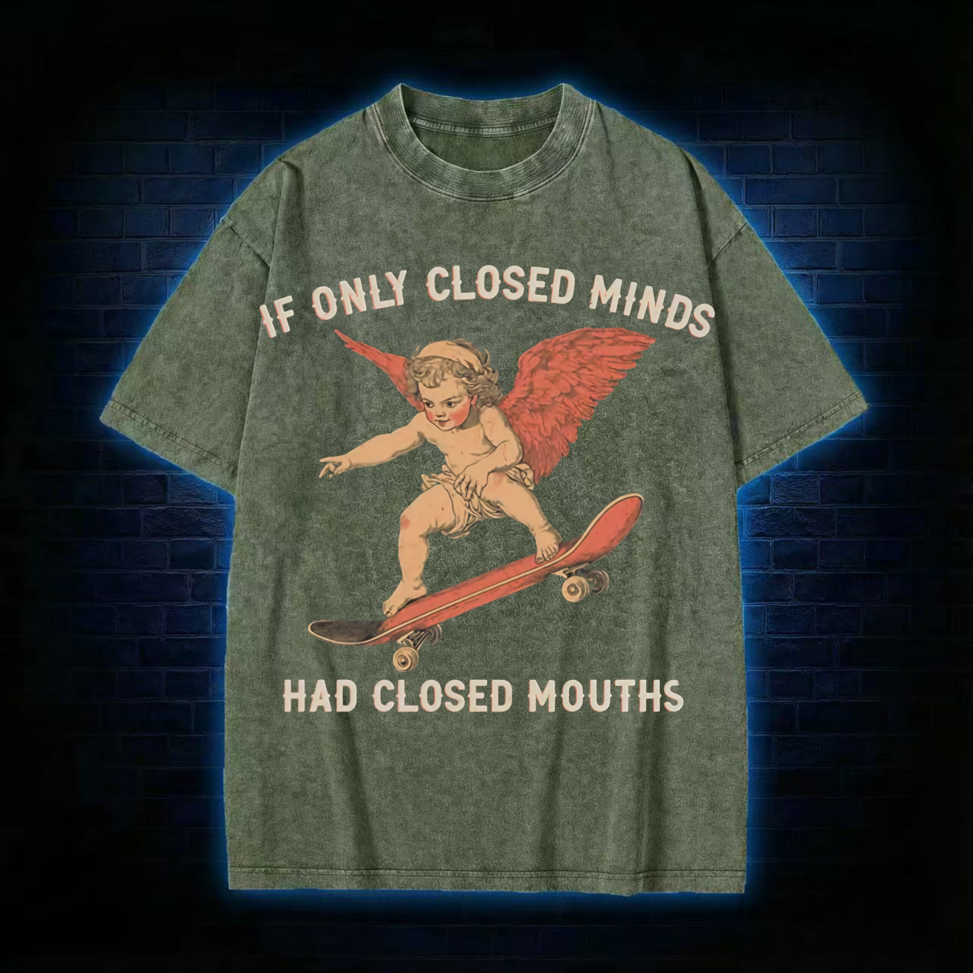 If Only Closed Minds Had Closed Mouths Washed T-shirt