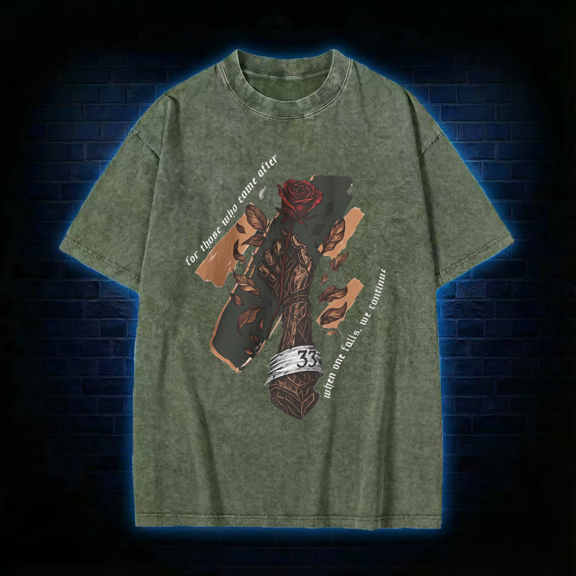 When One Falls. We Continue Washed T-shirt