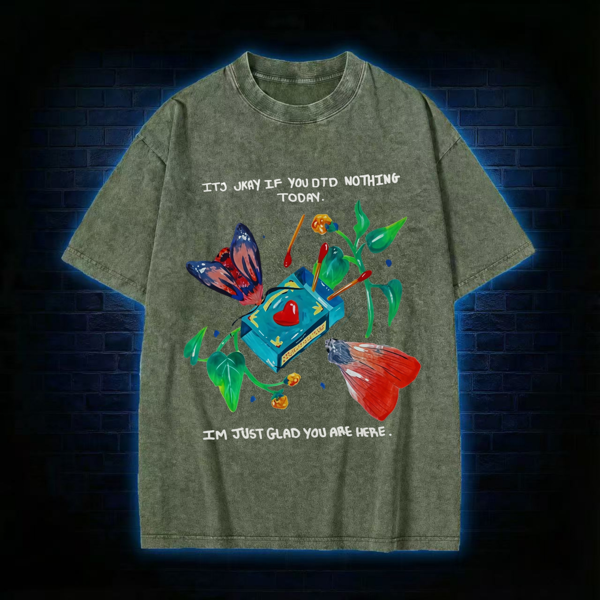 Glad You Are Here Washed T-shirt