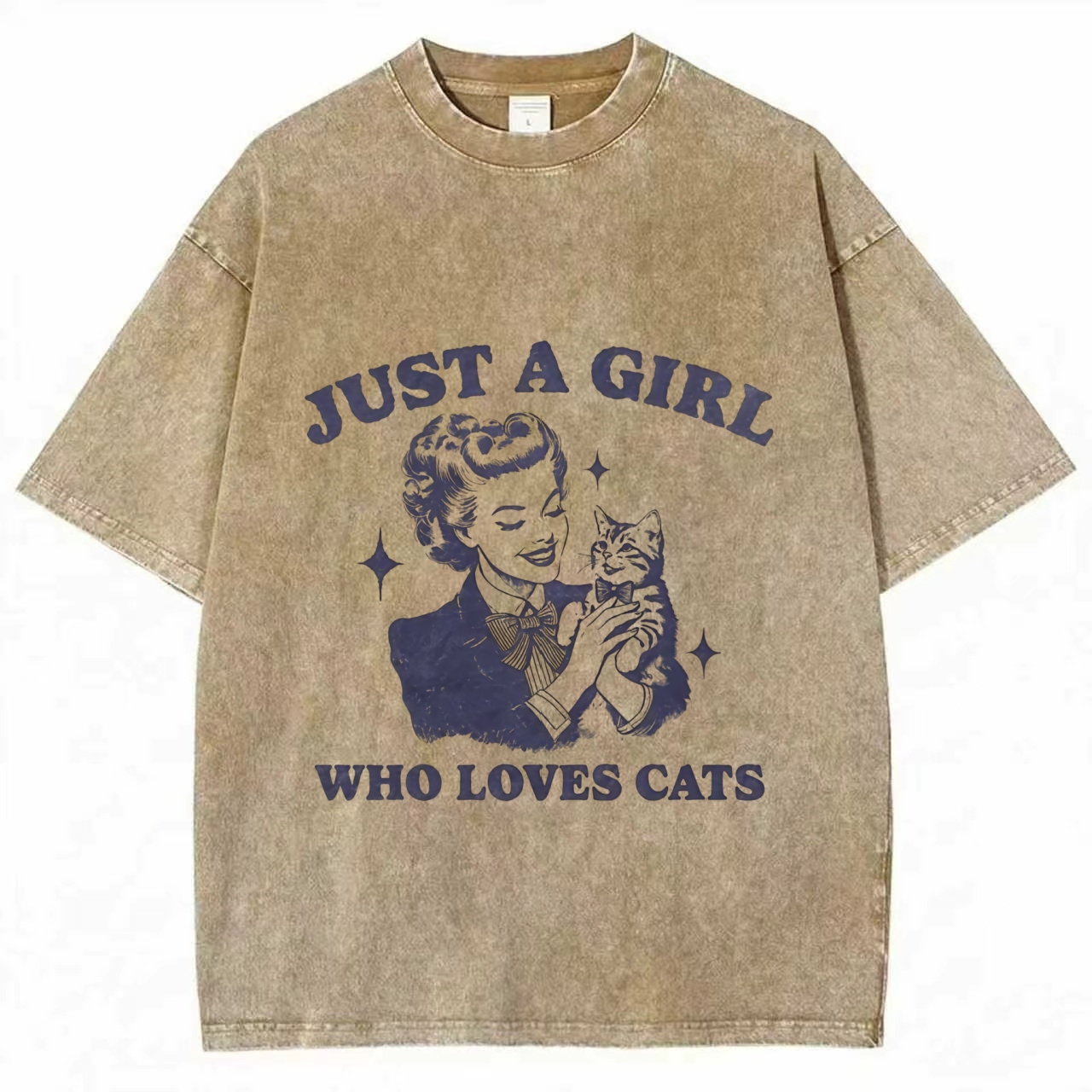 Just a Girl Who Loves Cats Washed T-shirt