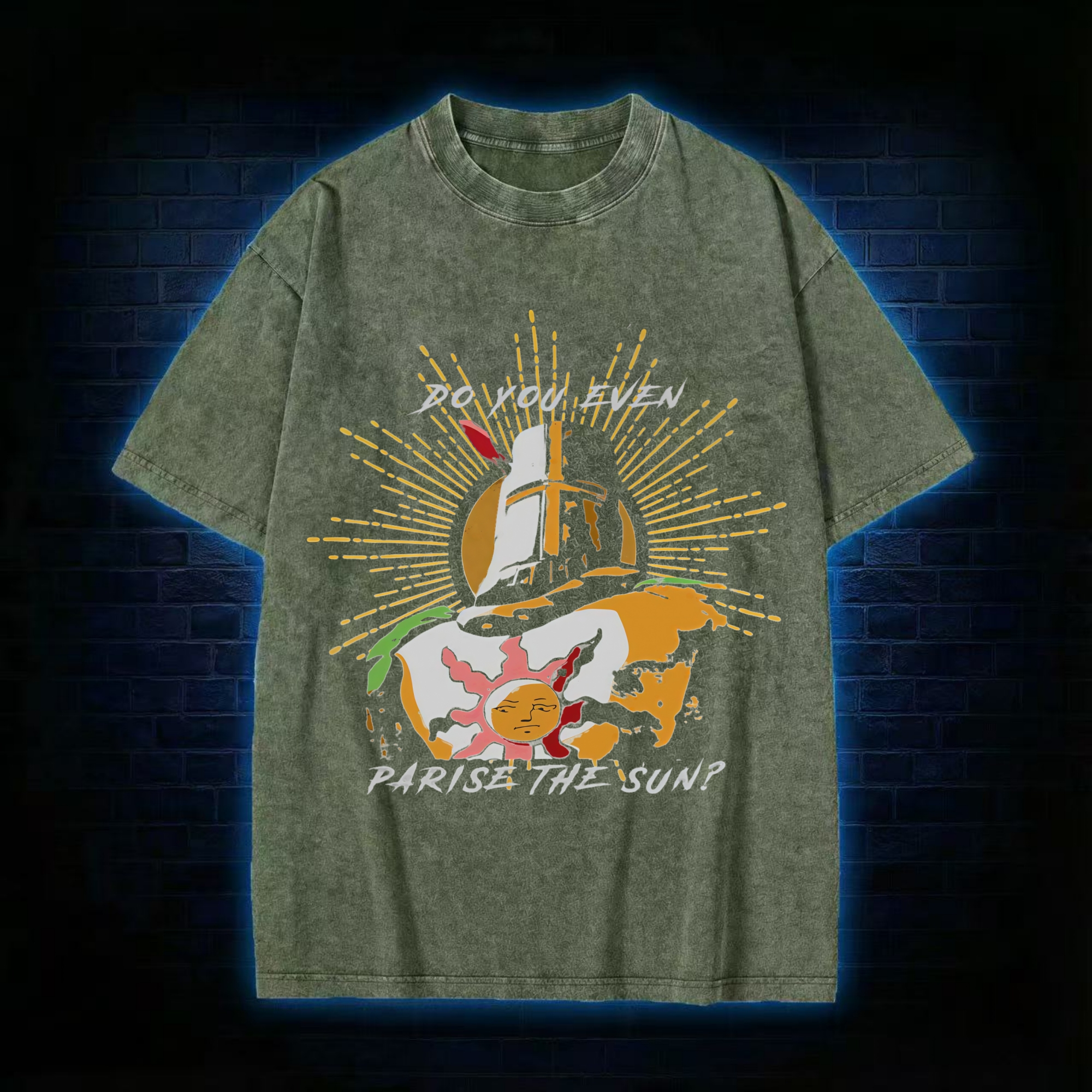 Do You Even Praise the Sun Retro Washed T-shirt
