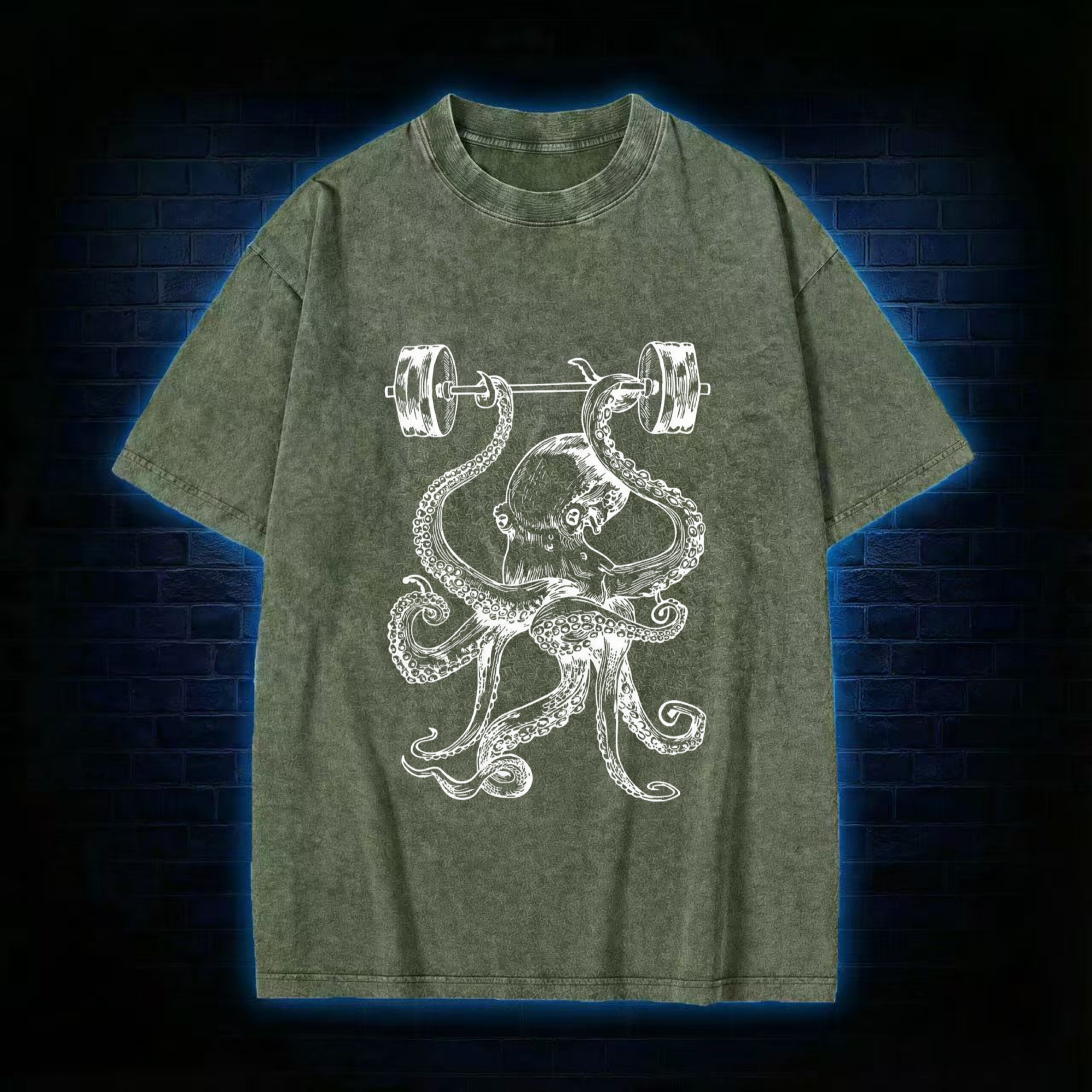 Octopus Weightlifting Washed T-shirt