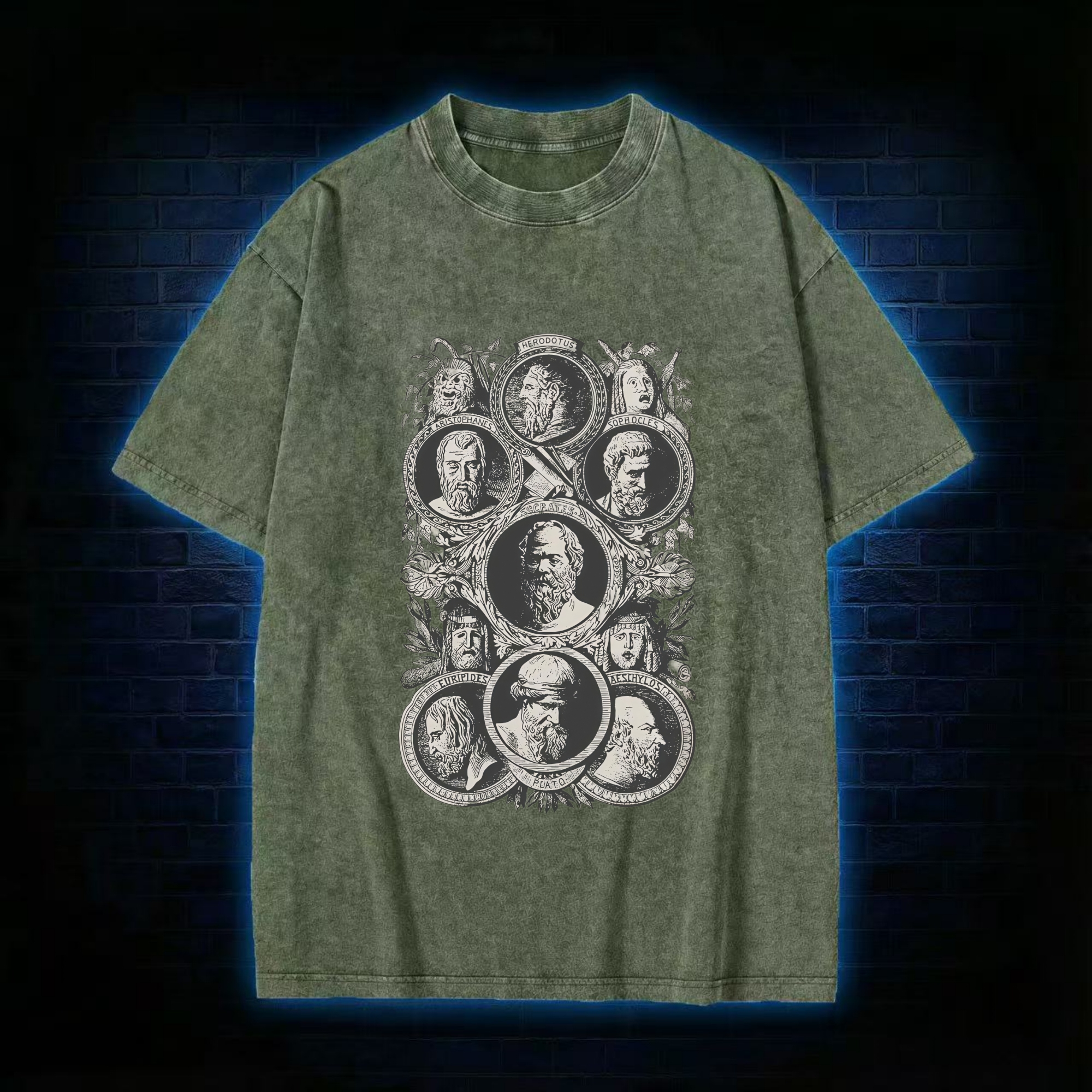 Greek Philosophers Washed T-shirt
