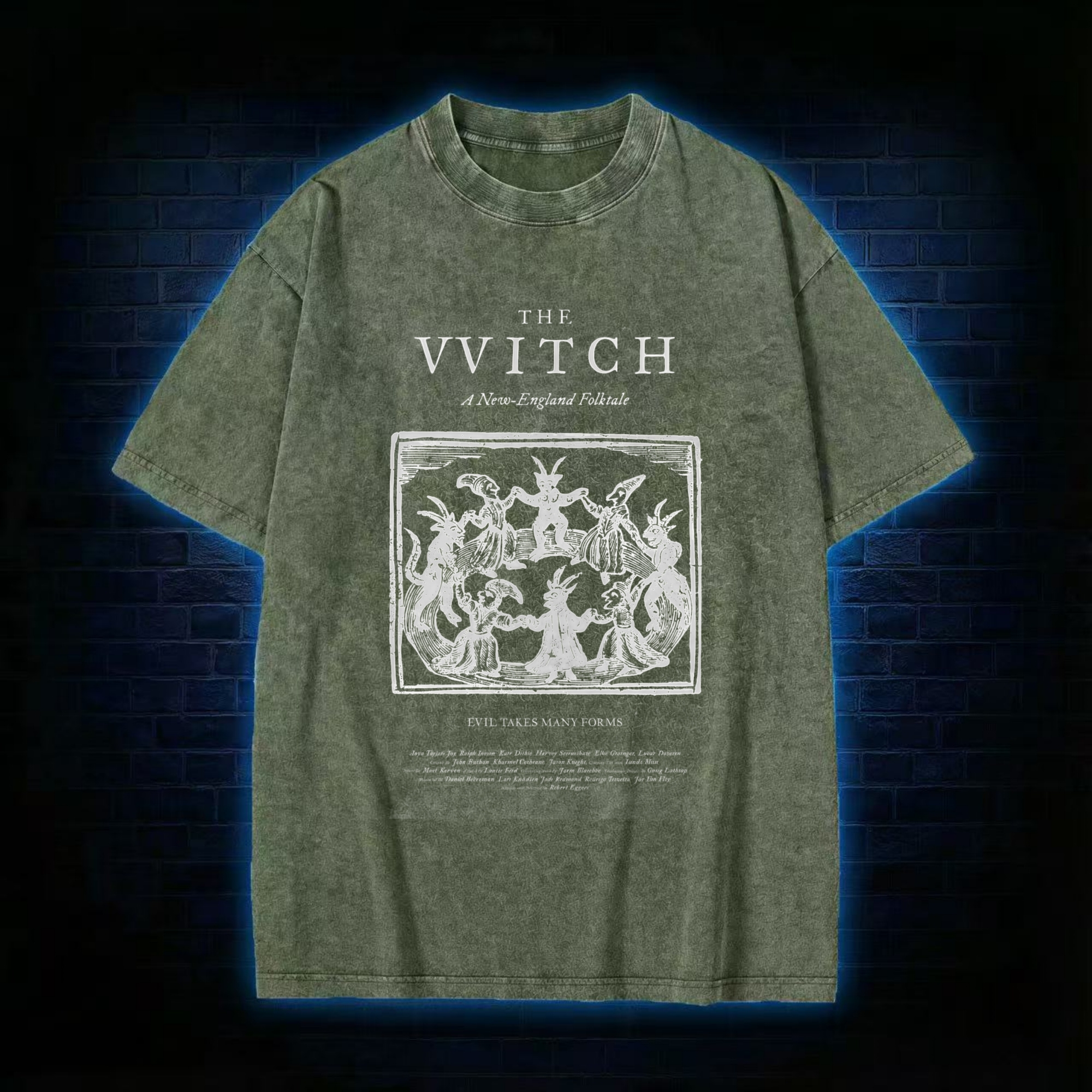 The Witch Retro Horror Folk Washed T-shirt