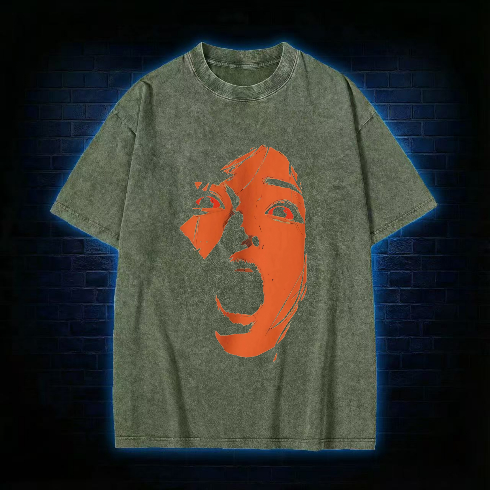 Screaming Face Washed T-shirt