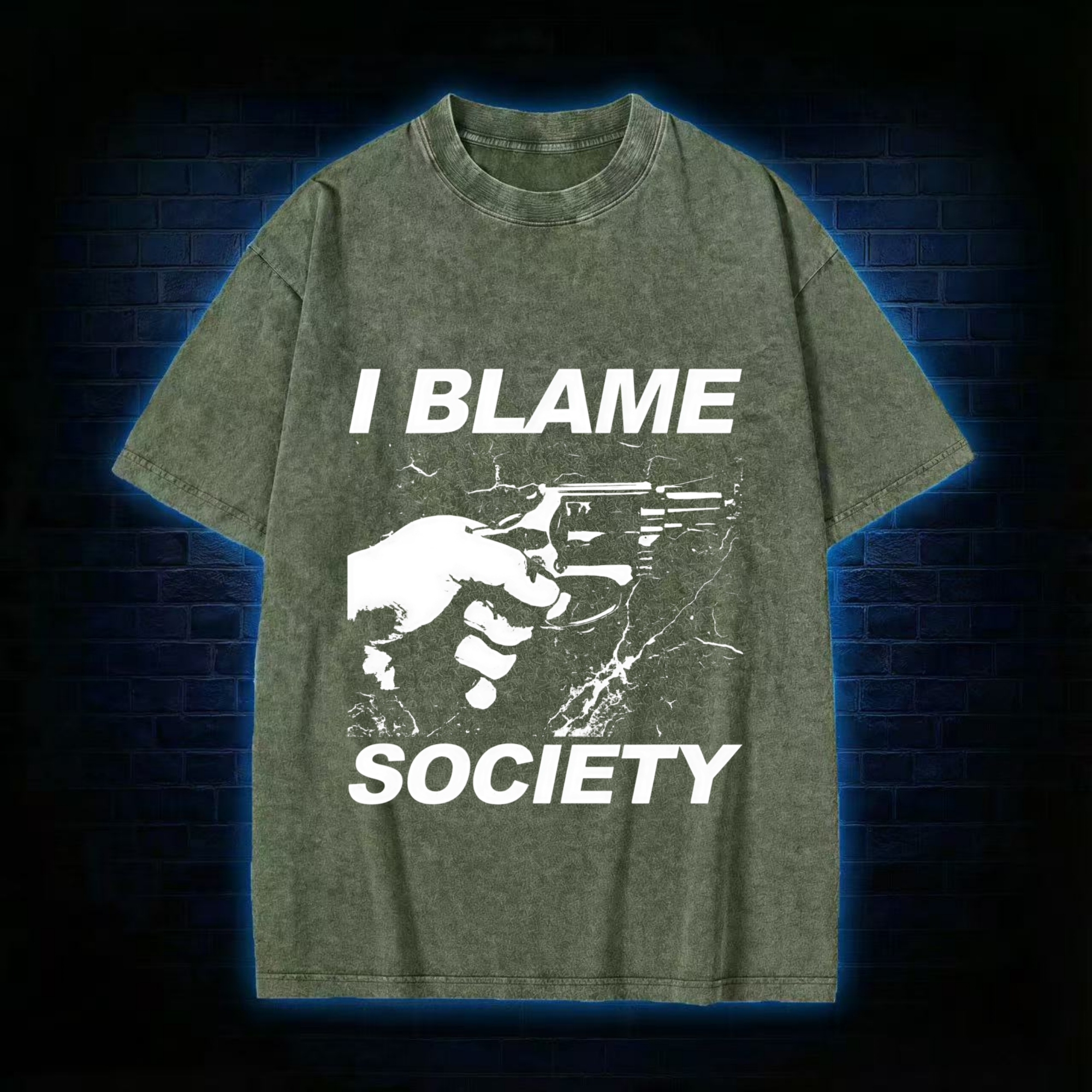 I Blame Society Washed T-shirt