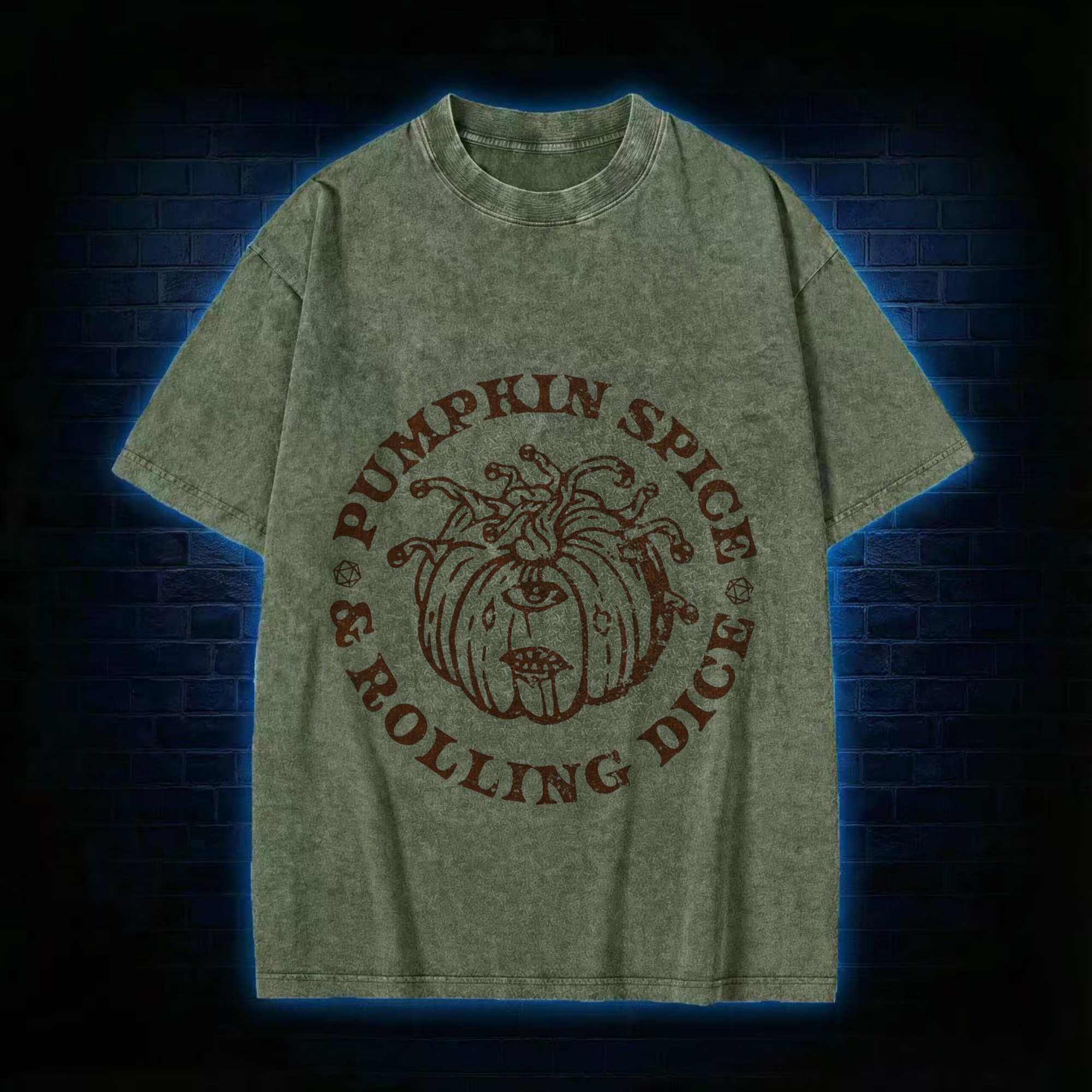 Pumpkin Spice and Rolling Dice Washed T-shirt