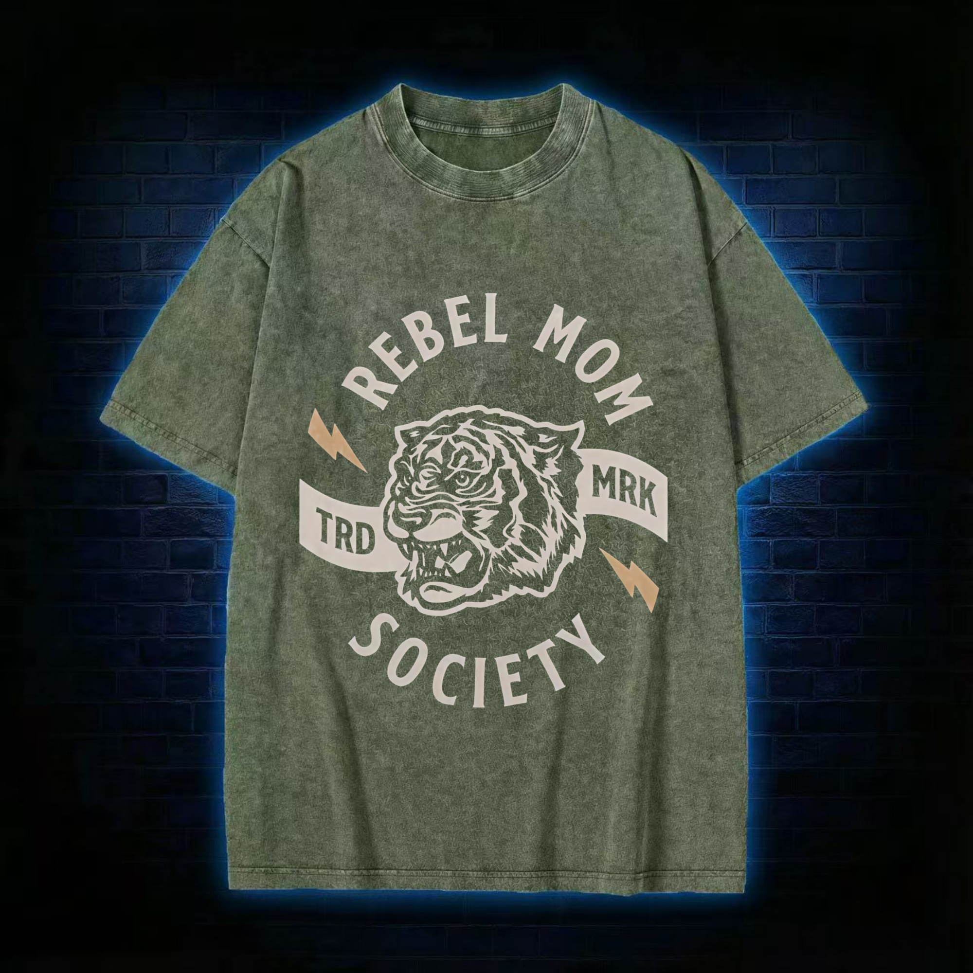 Rebel Mom Society Tiger Washed T-shirt
