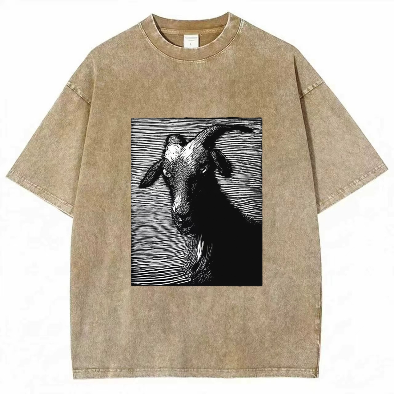 Satanic goat Washed T-shirt