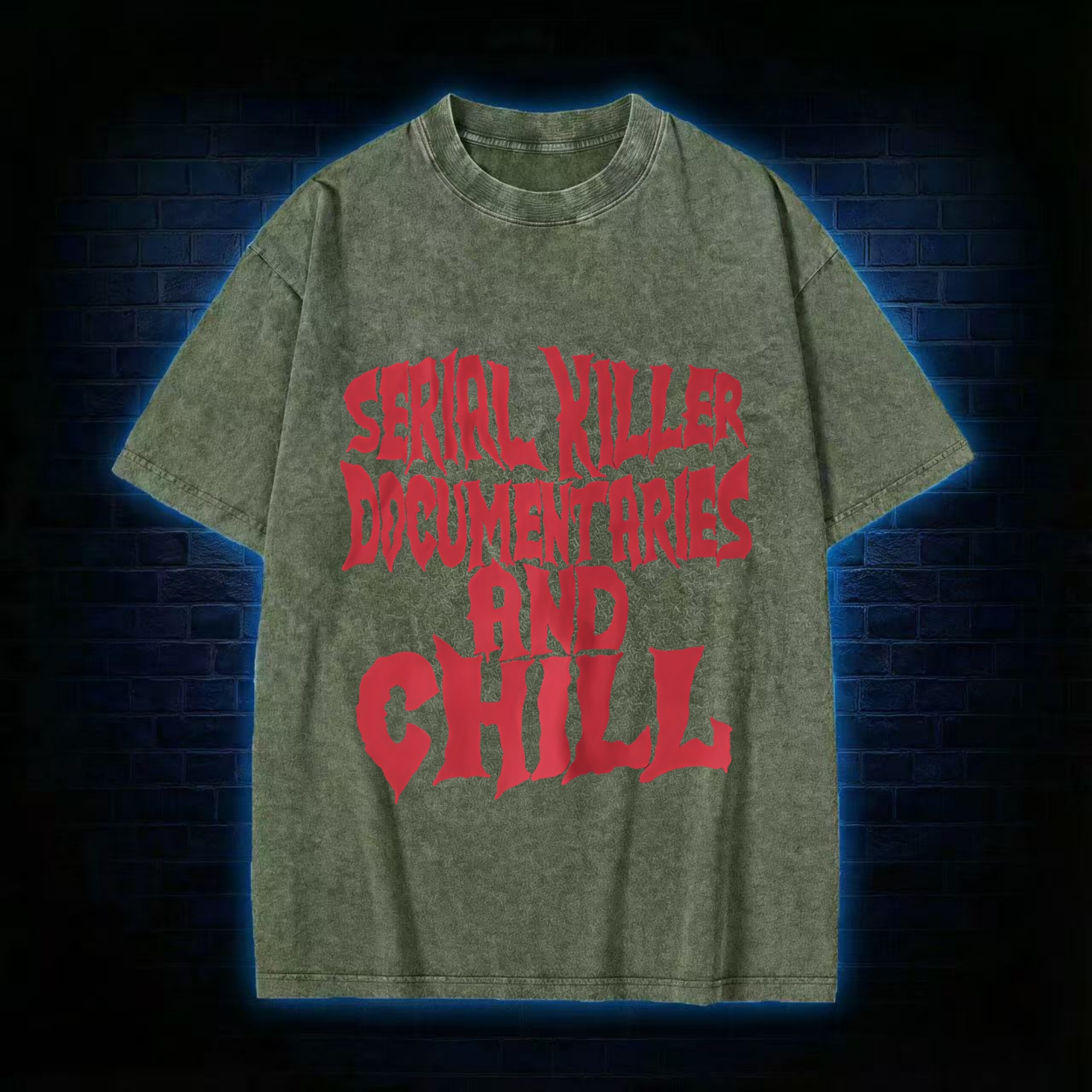 Serial Killer Documentaries Washed T-shirt