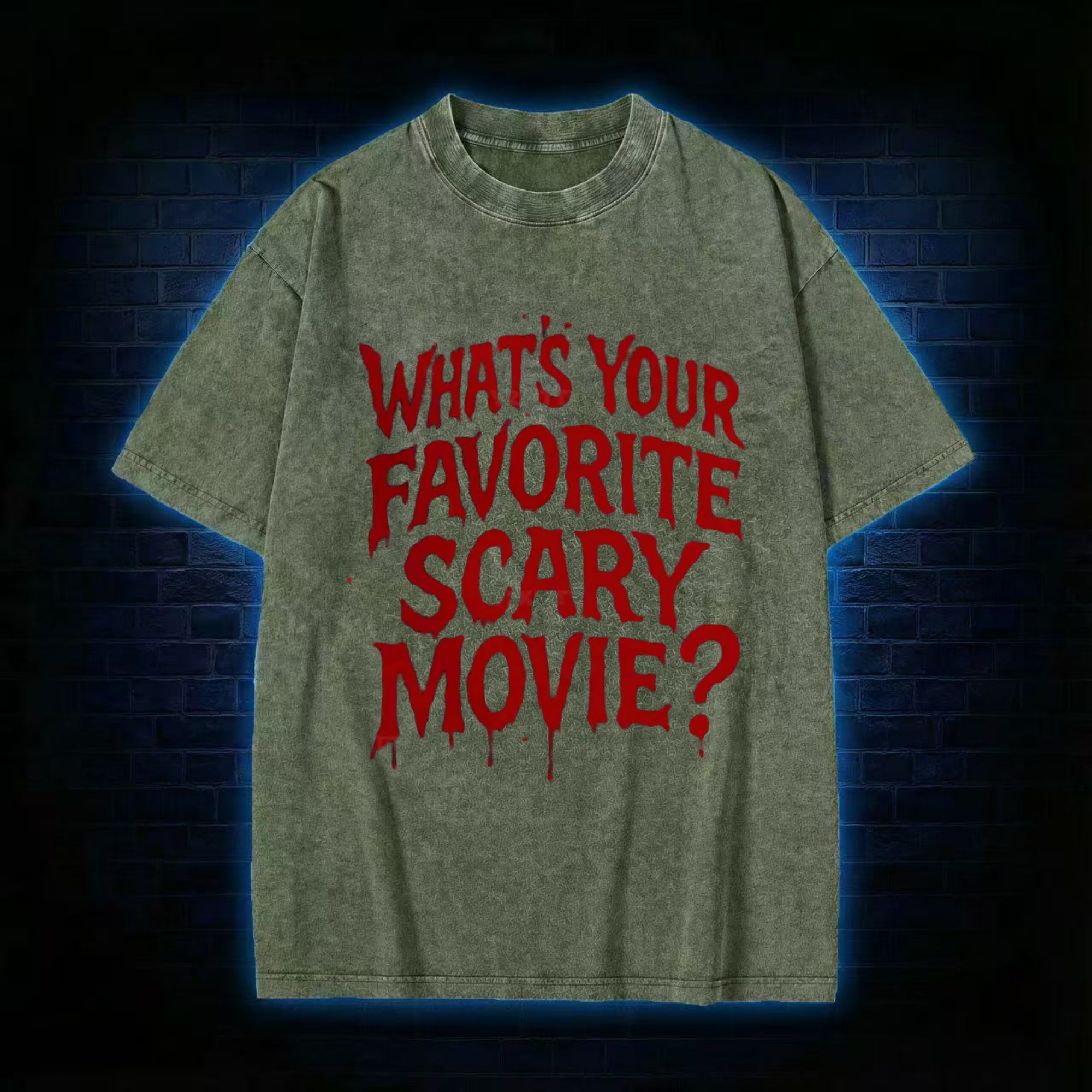 What's Your Favorite Scary Movie Washed T-shirt