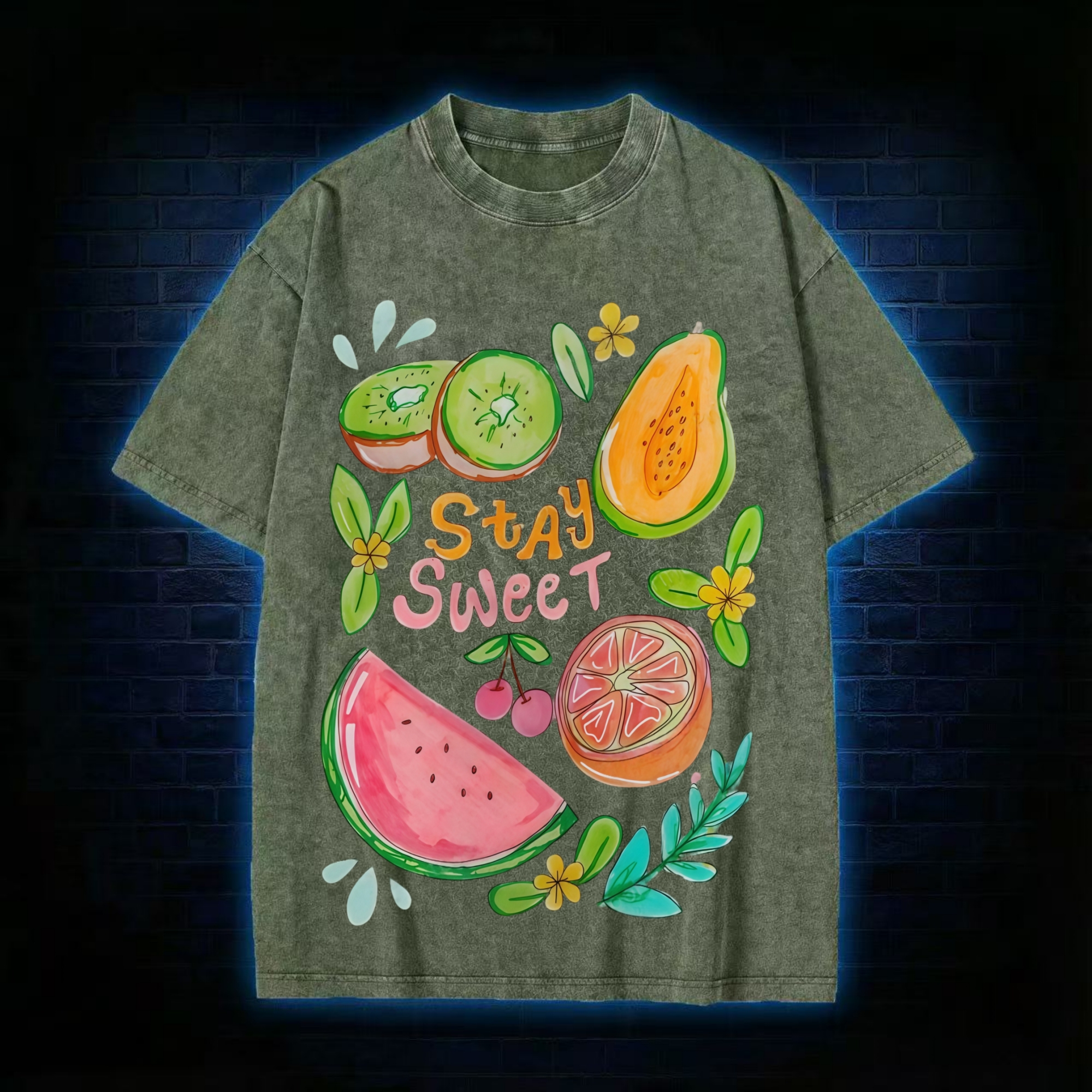 Stay Sweet Fruits Unisex Vintage T-shirt
