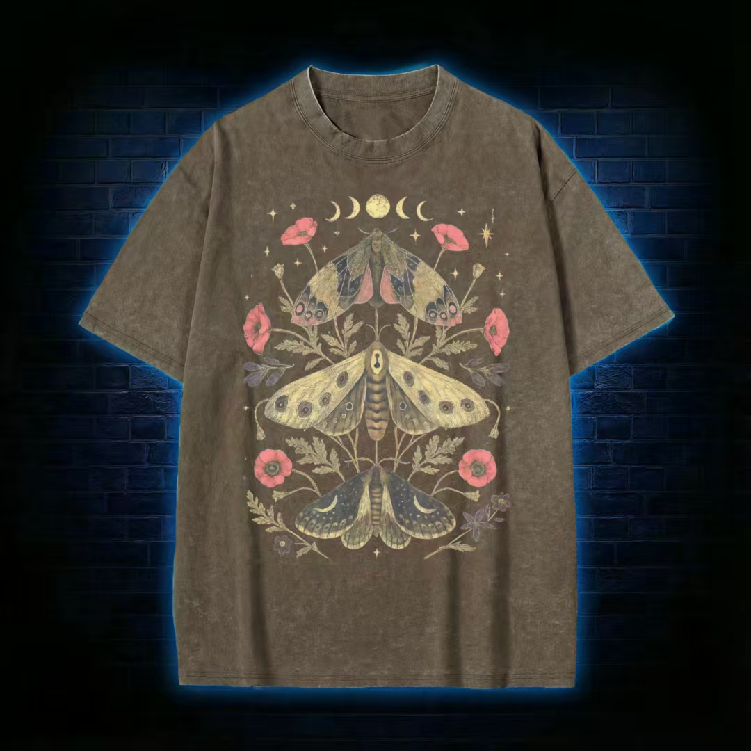 Gothic Moth Washed T-shirt
