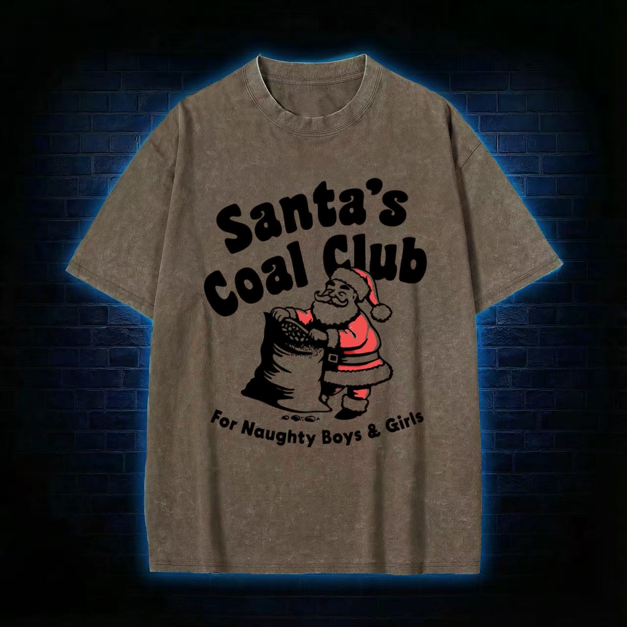 Santa's Coal Club Washed T-shirt