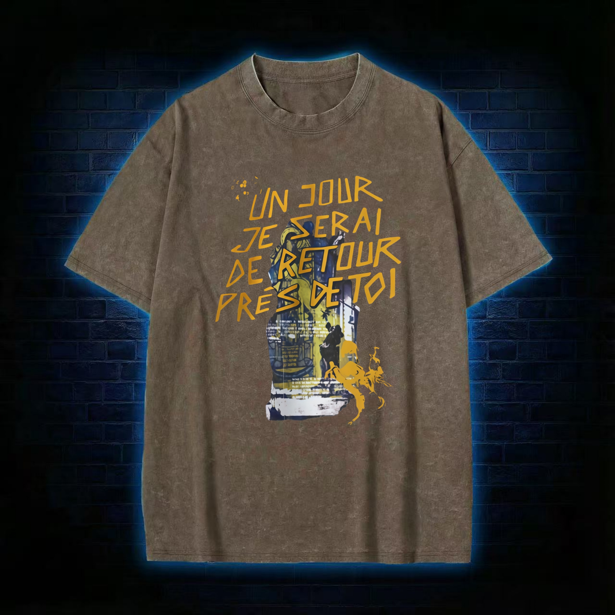 Un Jour Je Serai De Retour Près De Toi Washed T-shirt