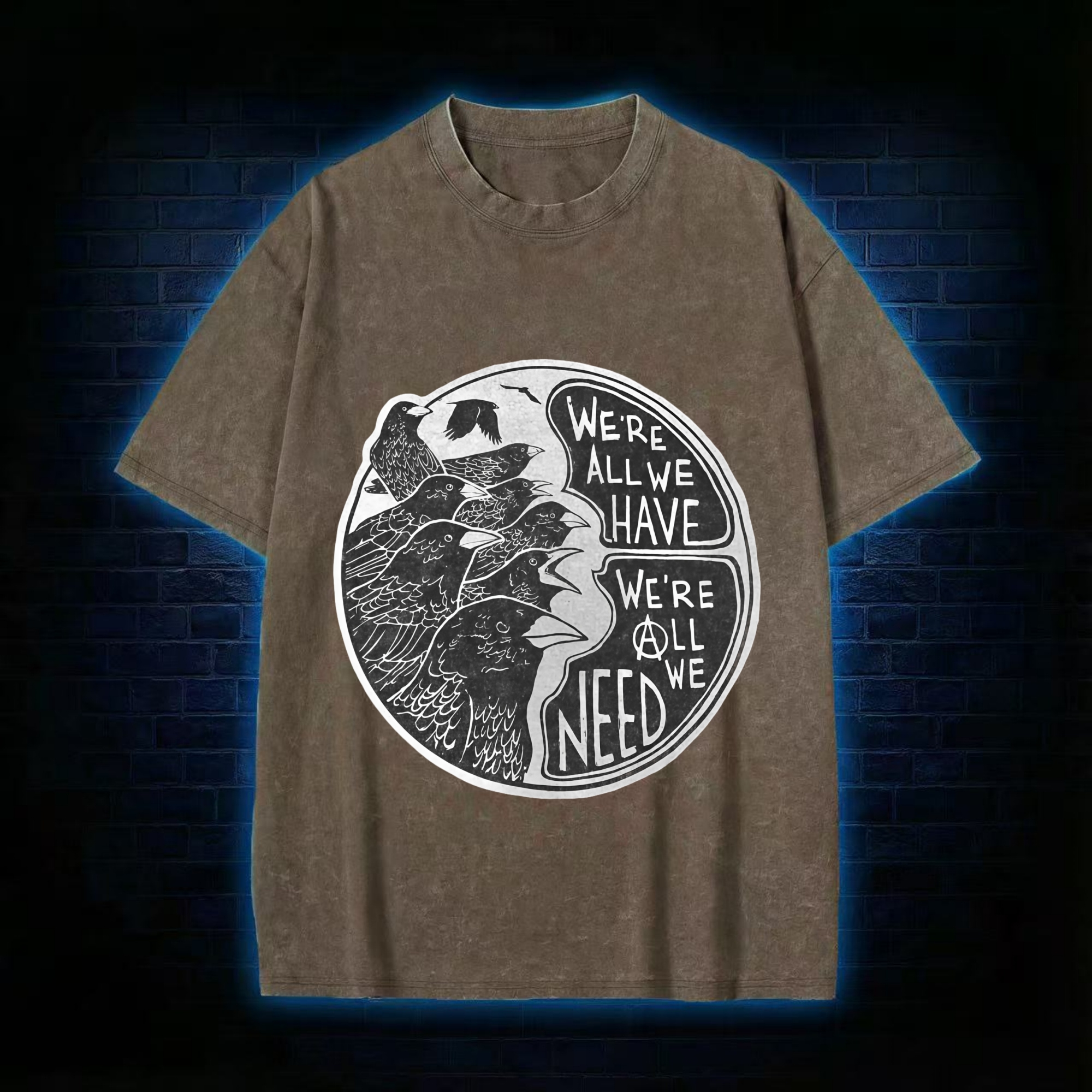 Anarchy Crows Washed T-shirt