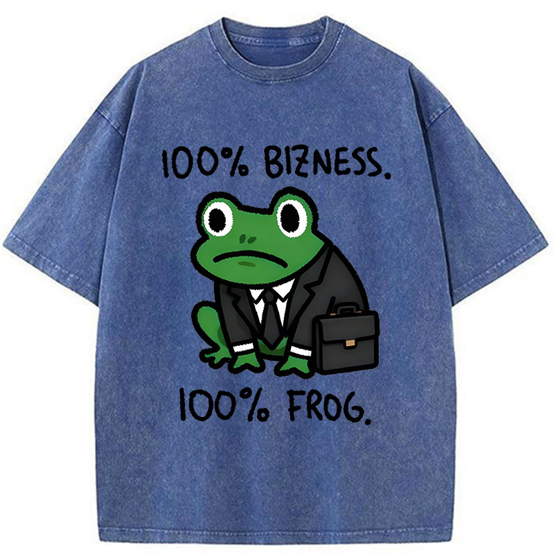 100% Bizness 100% Frog Washed T-Shirt