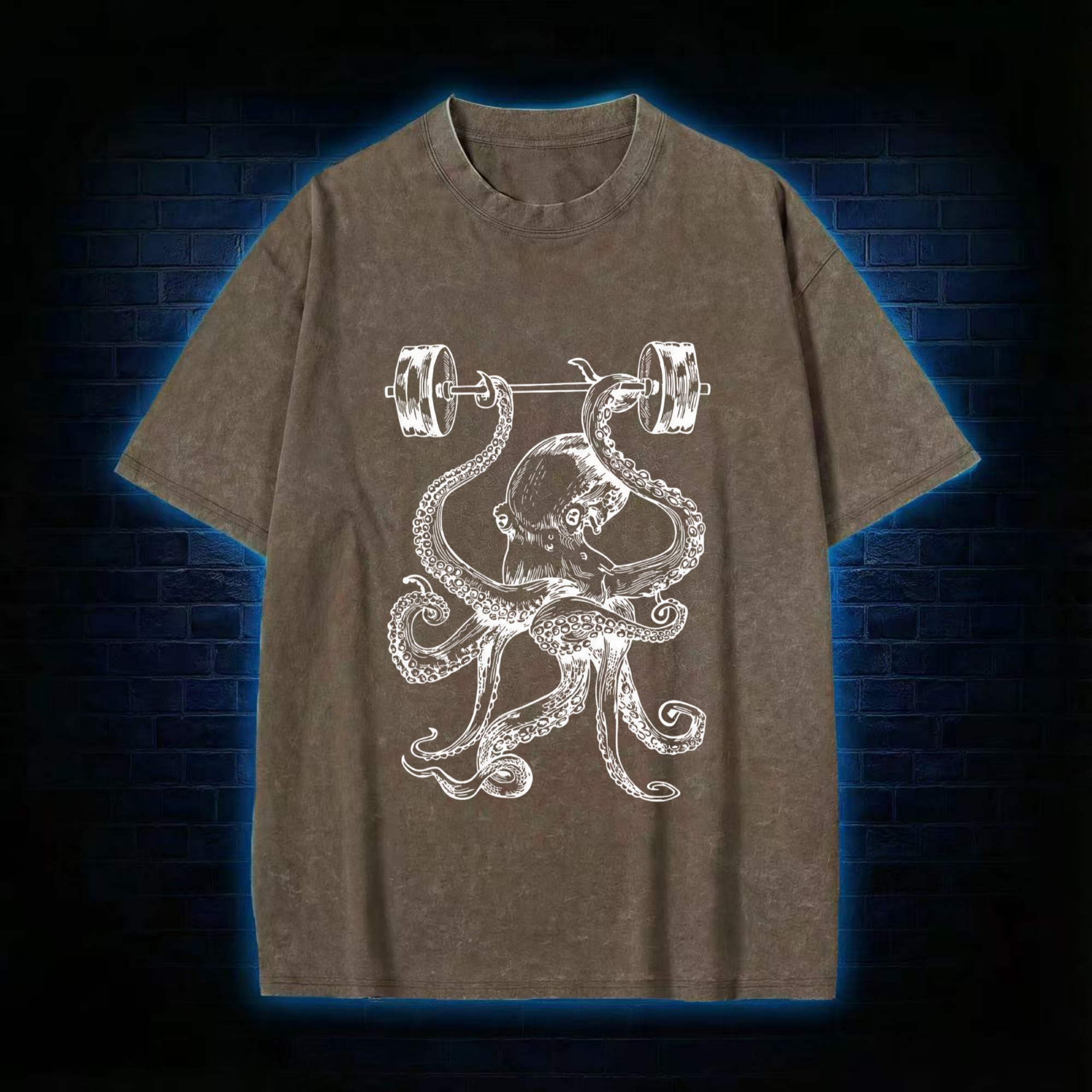 Octopus Weightlifting Washed T-shirt