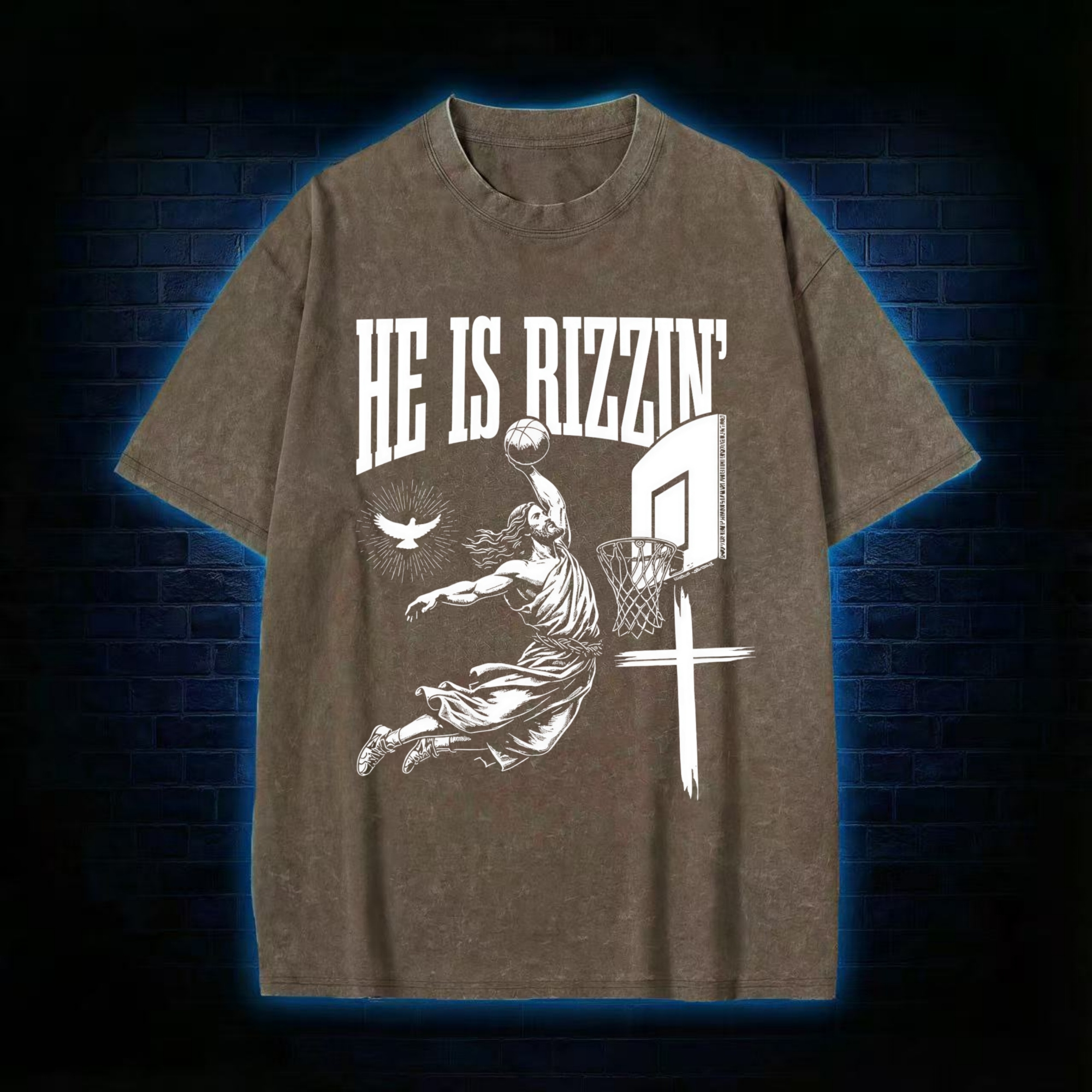 He Is Rizzin' Washed T-shirt