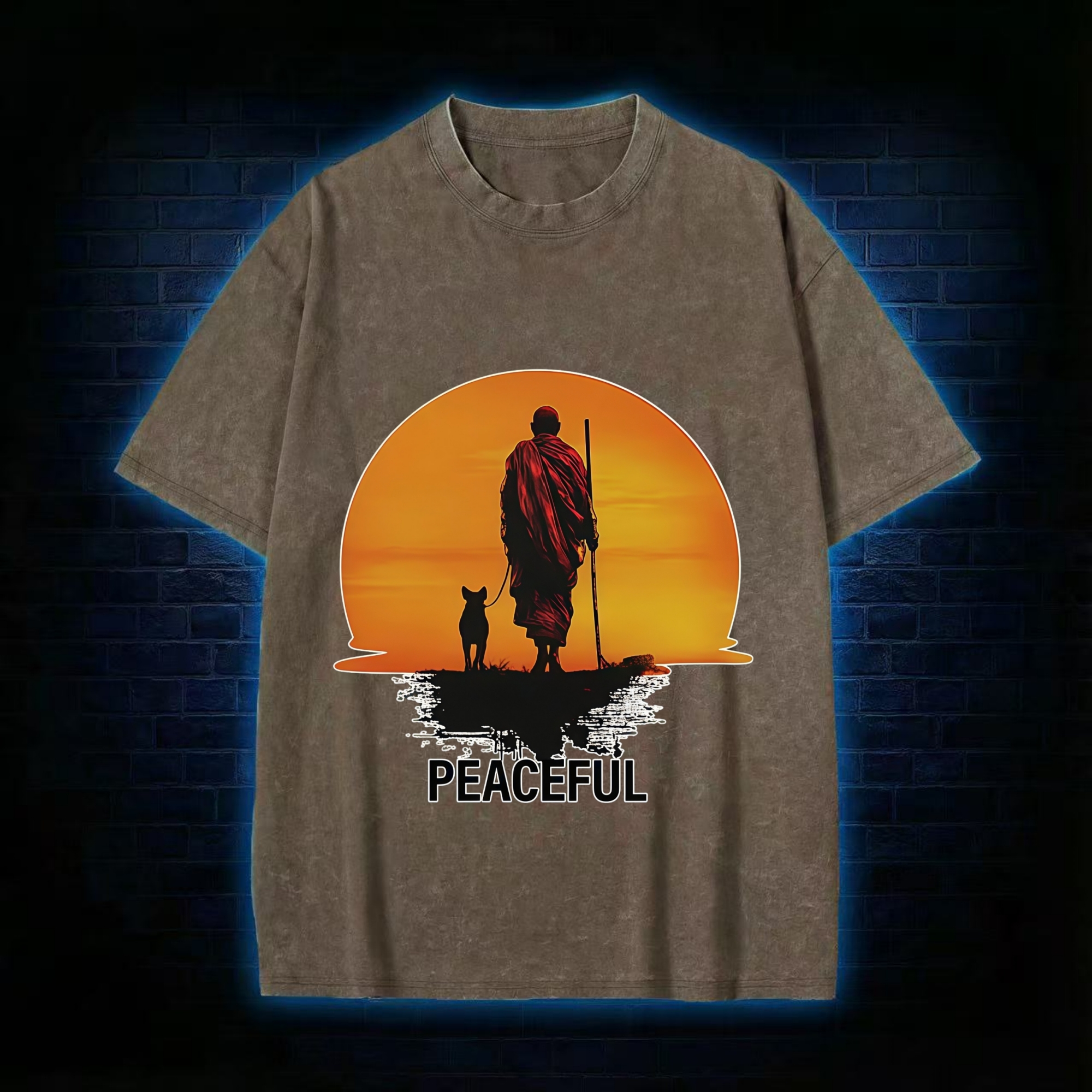 Monk Dog And Sun Washed T-Shirt
