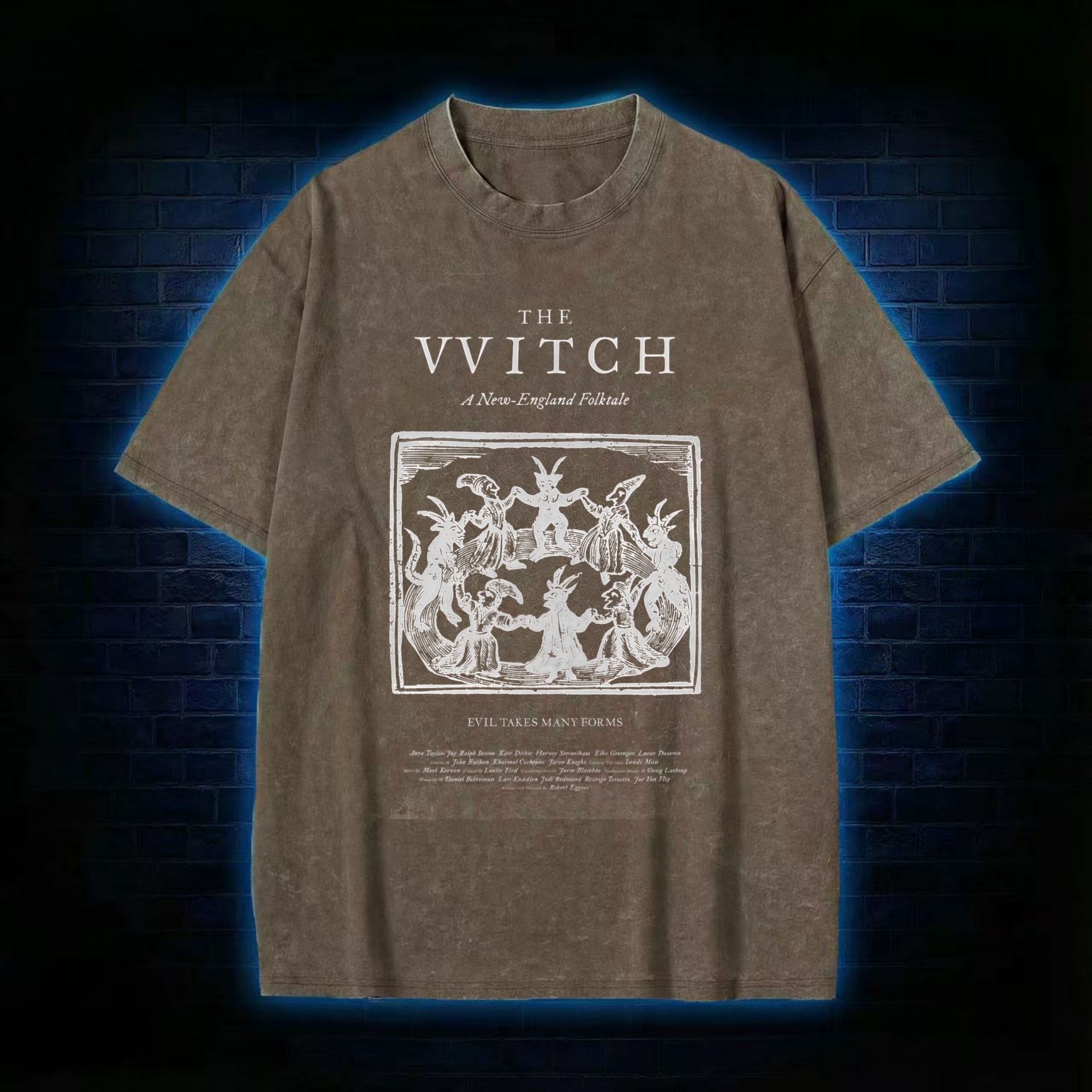 The Witch Retro Horror Folk Washed T-shirt