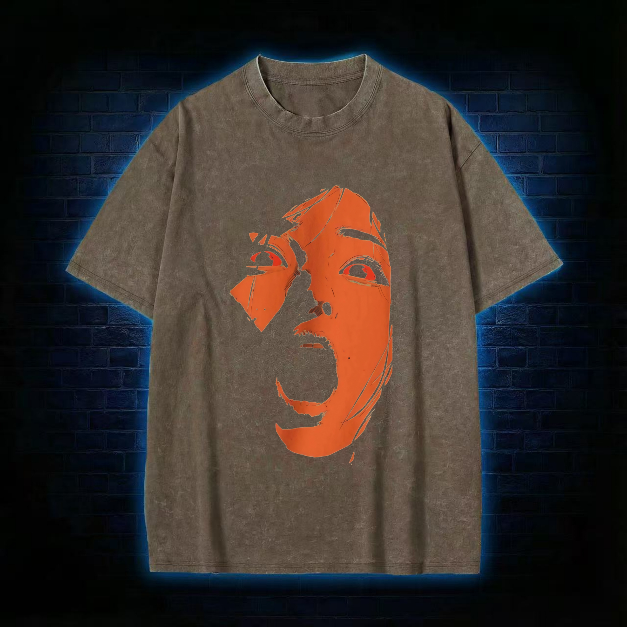 Screaming Face Washed T-shirt